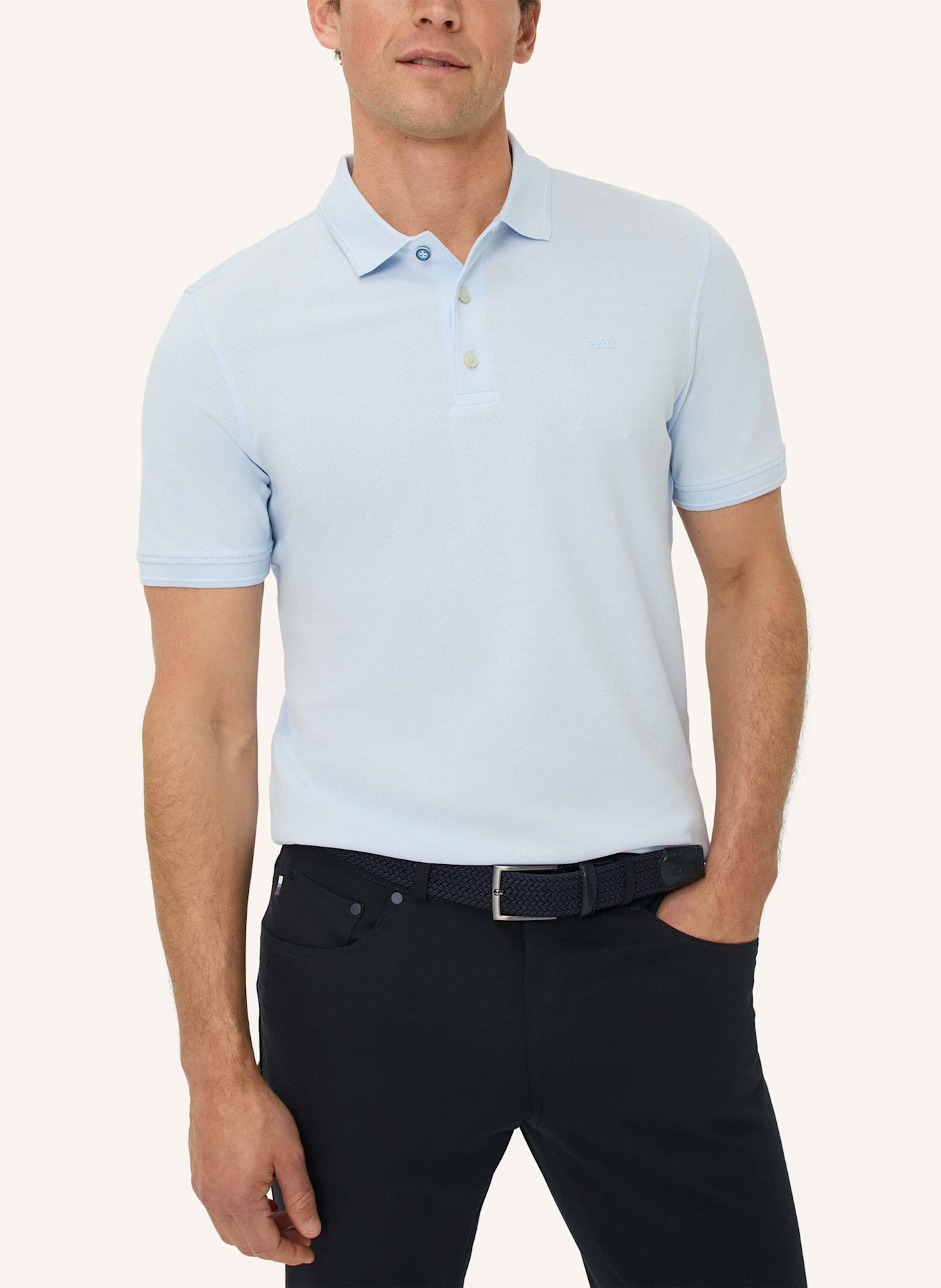 BRAX Piqué-Poloshirt STYLE PETE: BLAU
