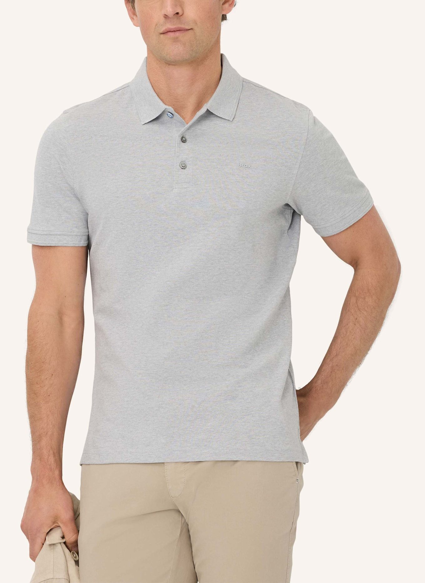 BRAX Piqué-Poloshirt STYLE PETE: GRAU