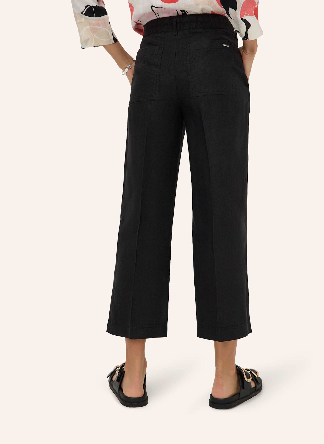 BRAX 7/8-Leinenhose MAINE: SCHWARZ