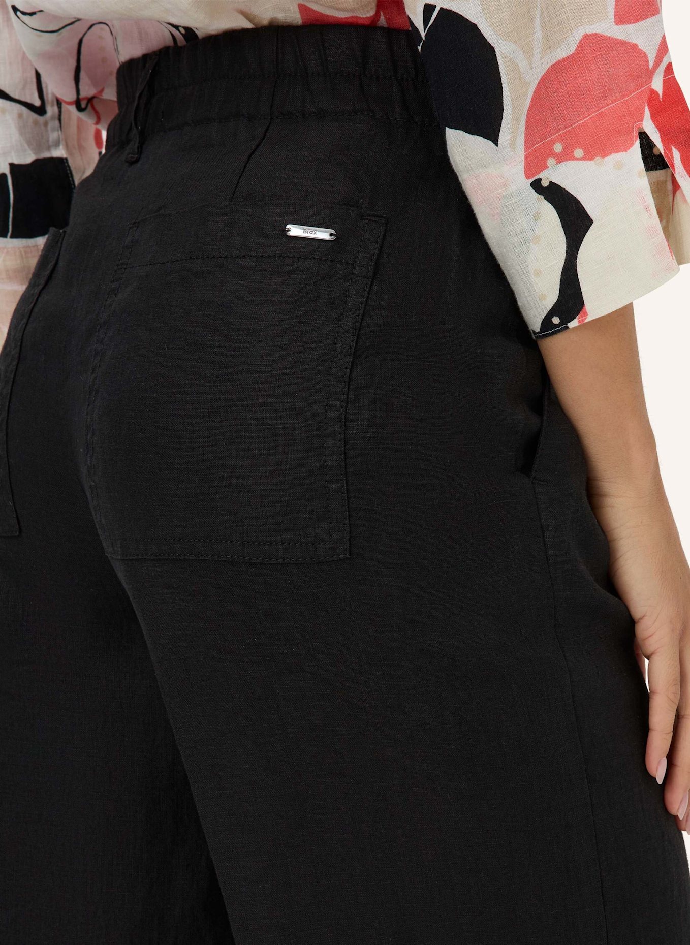 BRAX 7/8-Leinenhose MAINE: SCHWARZ