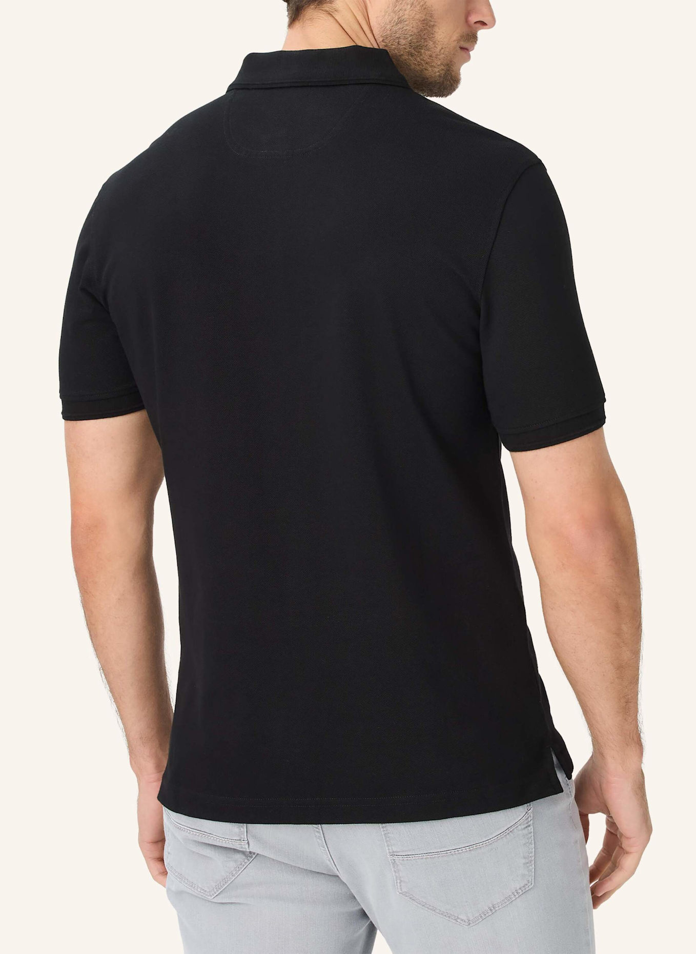 BRAX Piqué-Poloshirt STYLE PETE: SCHWARZ