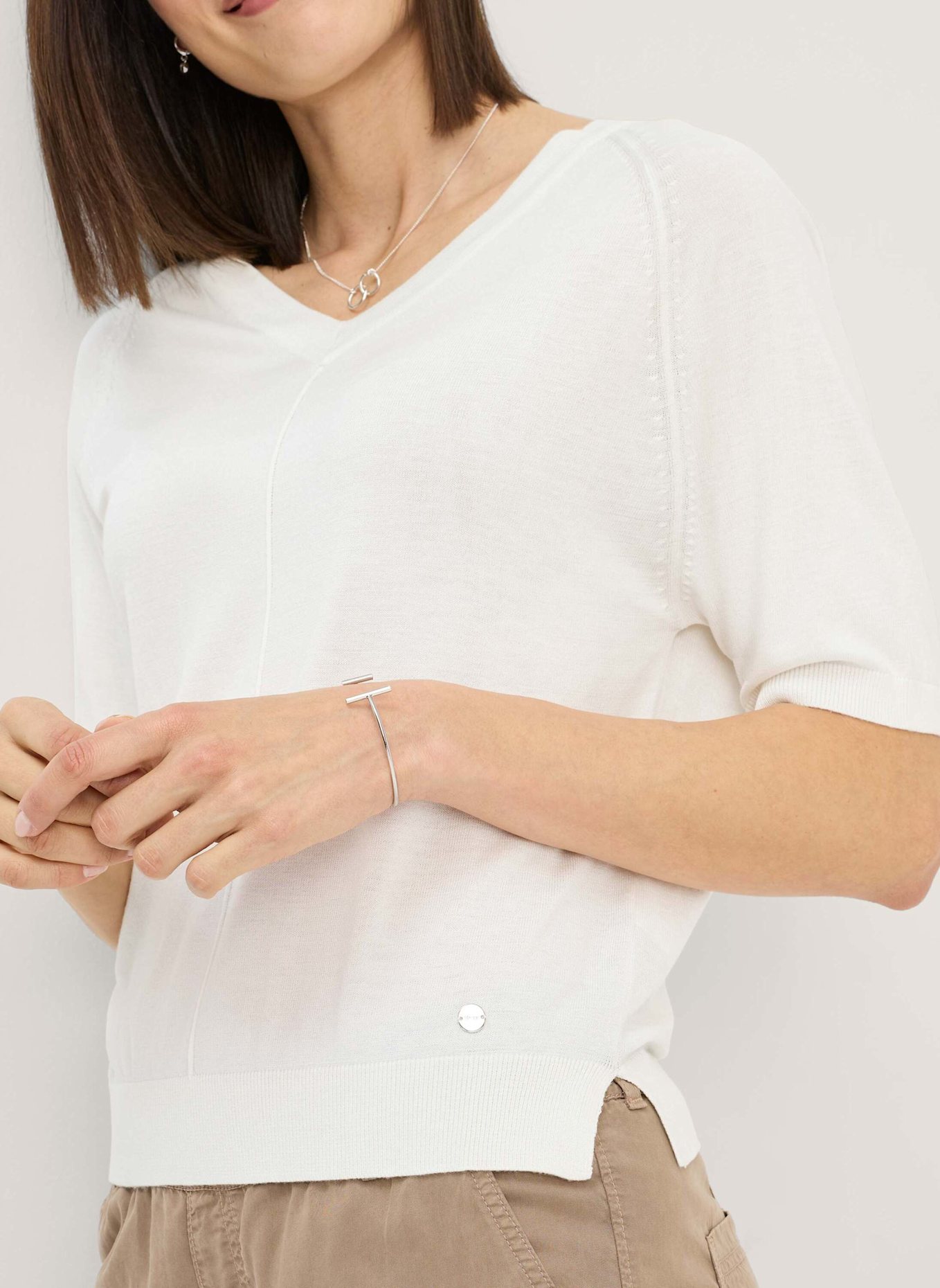 BRAX Strickpullover STYLE LESLEY: WEISS