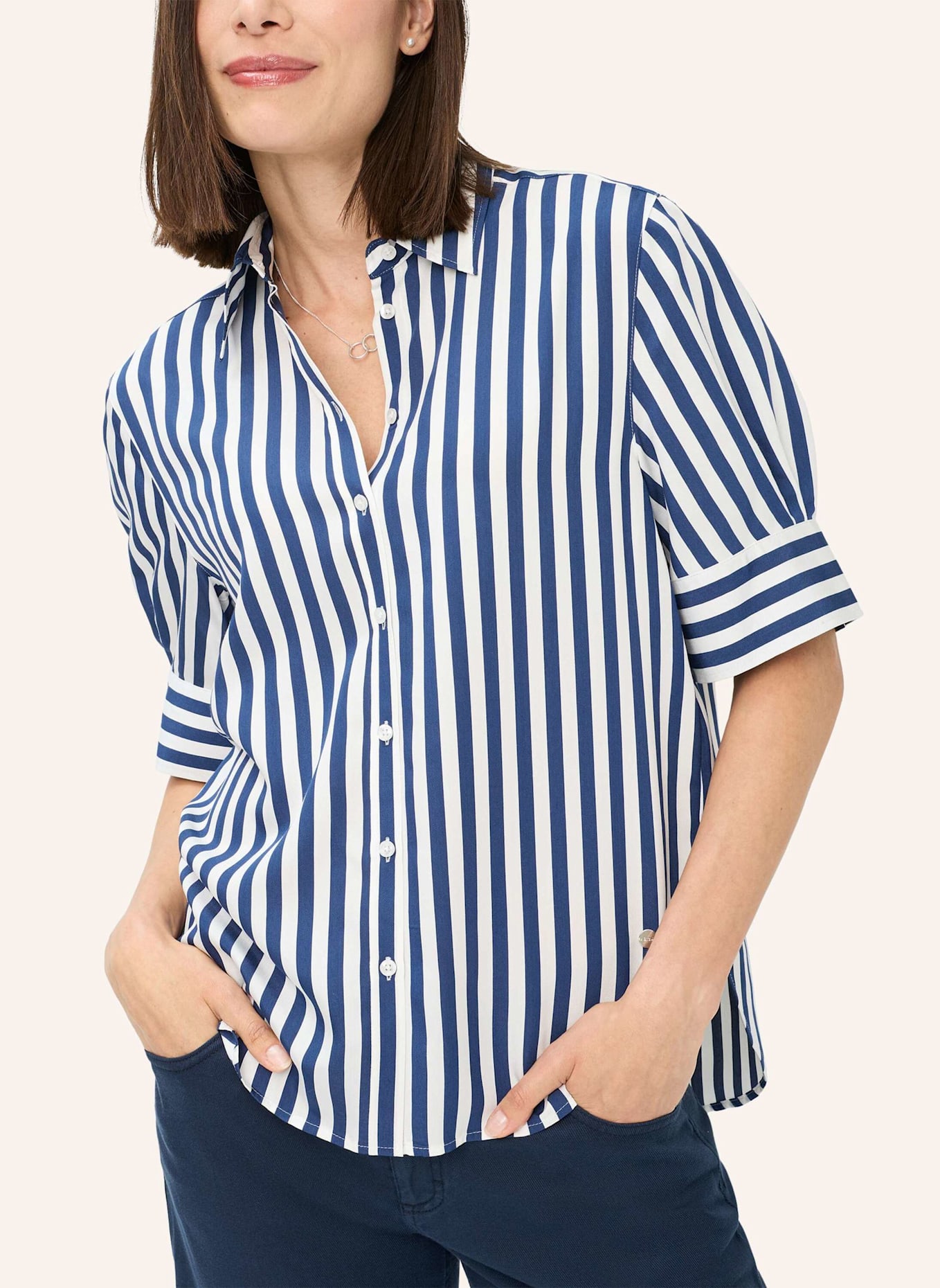 BRAX Hemdbluse STYLE VILLY: BLAU