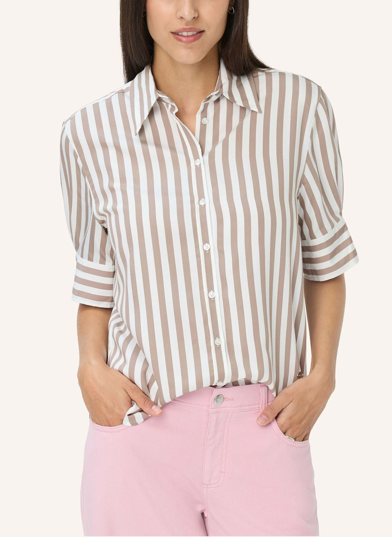 BRAX Hemdbluse STYLE VILLY: TAUPE