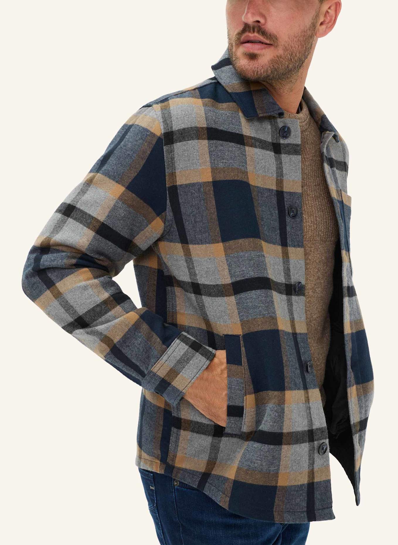 BRAX Overshirt STYLE SANTIAGO: BLAU