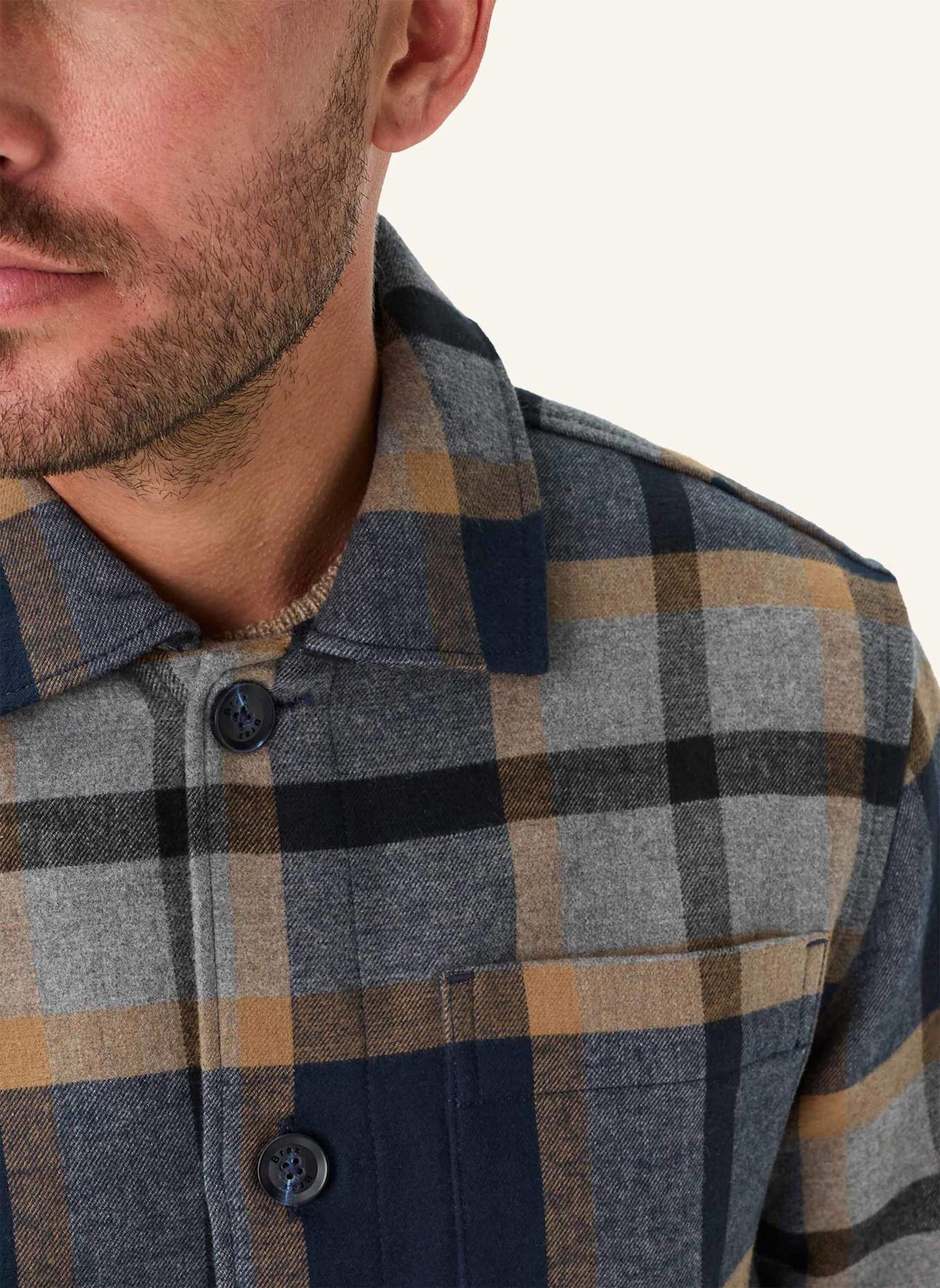 BRAX Overshirt STYLE SANTIAGO: BLAU