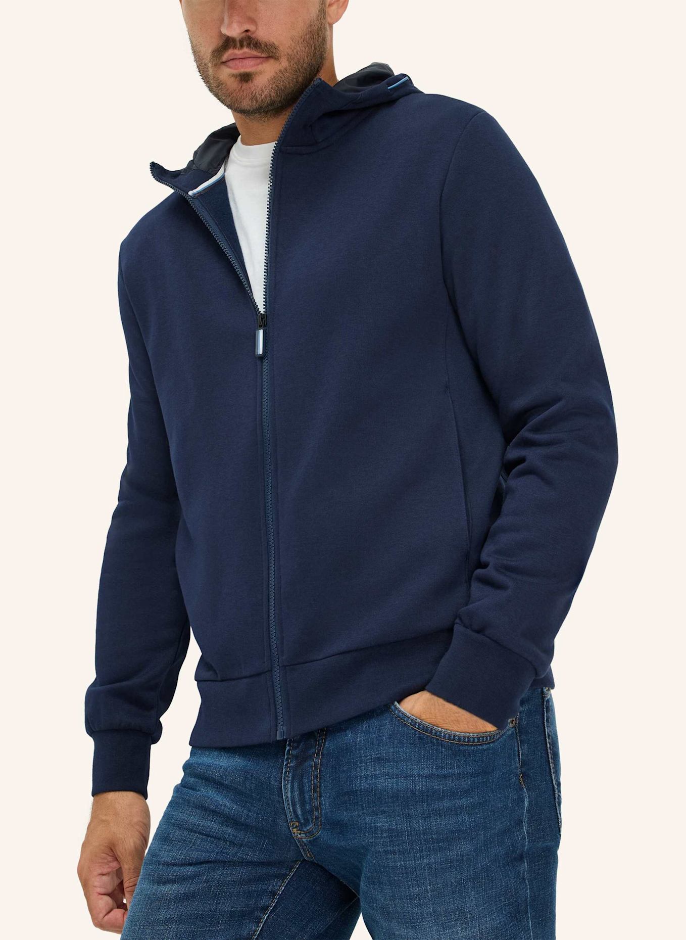 BRAX Sweatjacke STYLE SAMMY: DUNKELBLAU