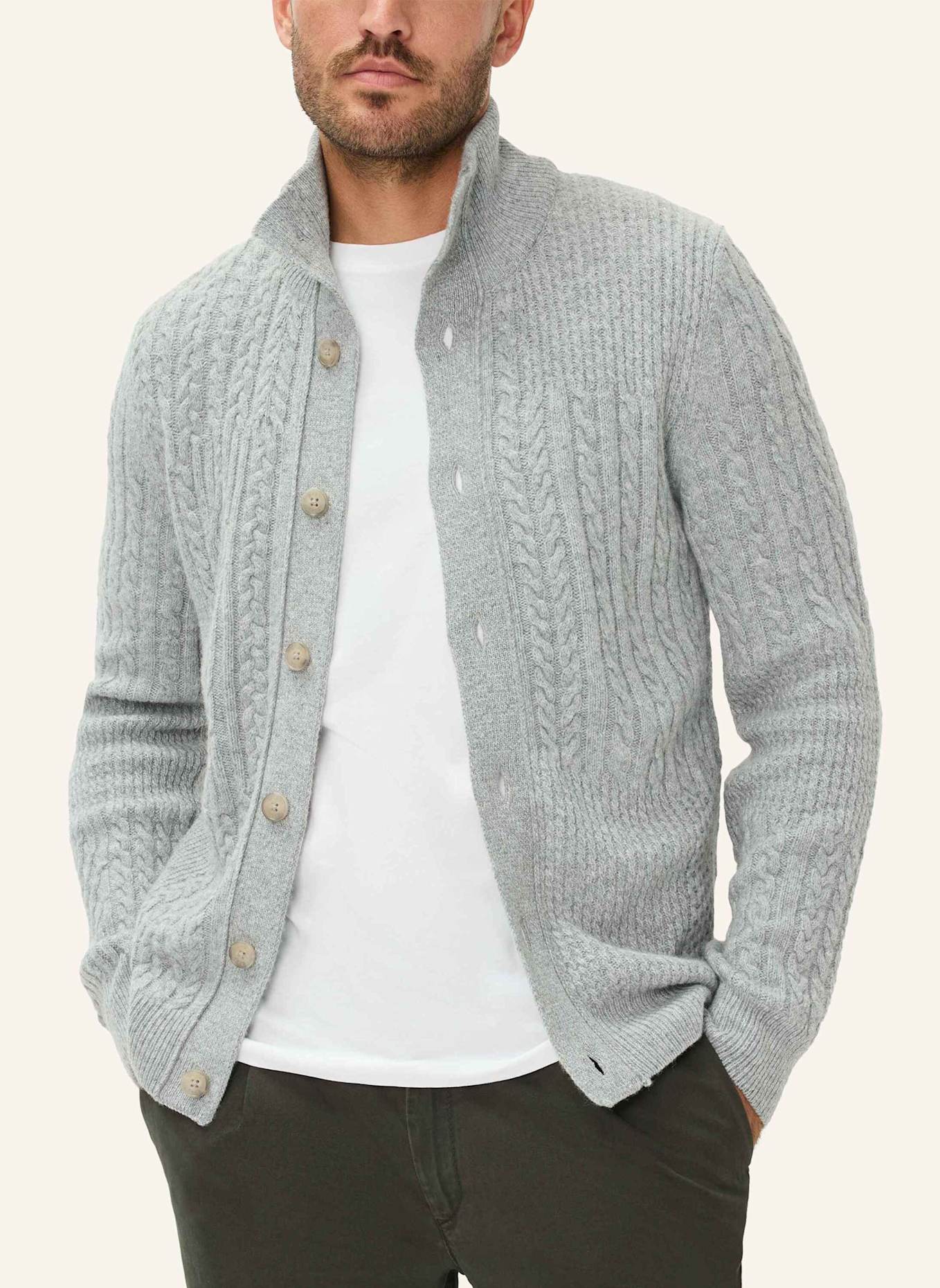 BRAX Strickjacke STYLE JEFF: GRAU