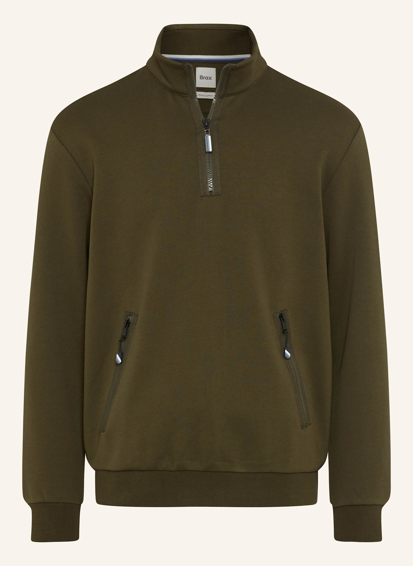BRAX Sweatshirt STYLE SION: KHAKI