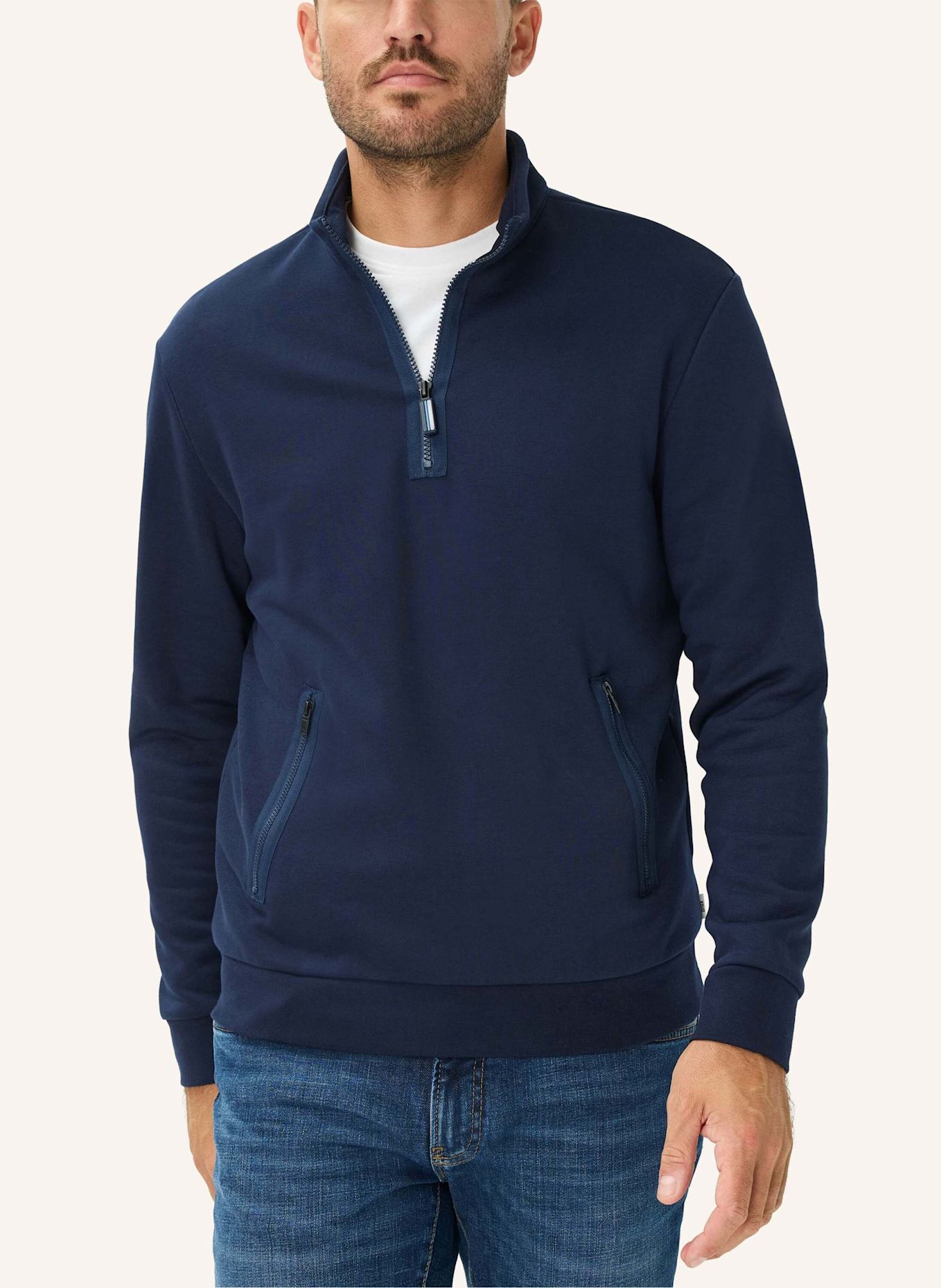 BRAX Sweatshirt STYLE SION: DUNKELBLAU