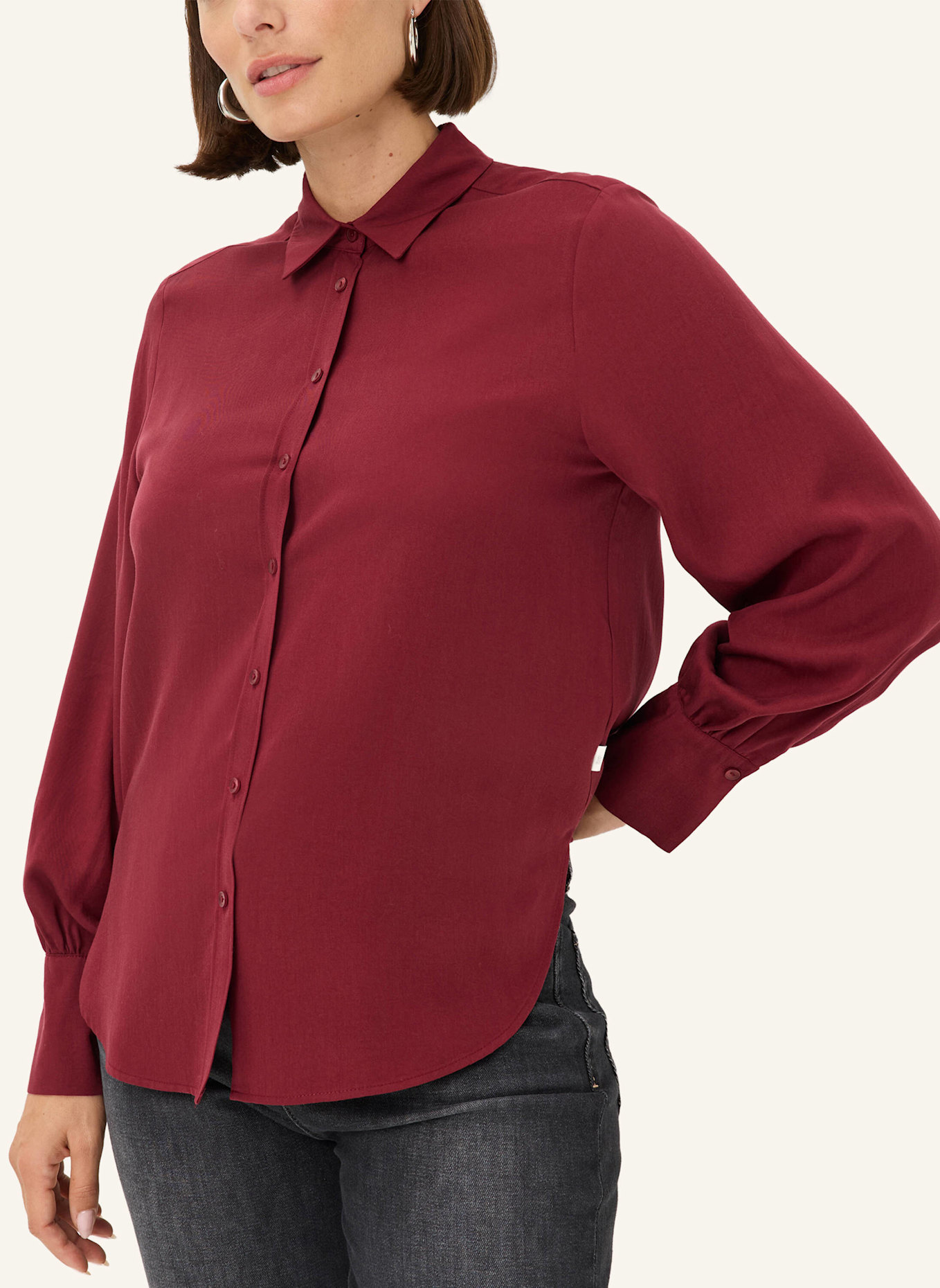 BRAX Hemdbluse STYLE VIC: DUNKELROT