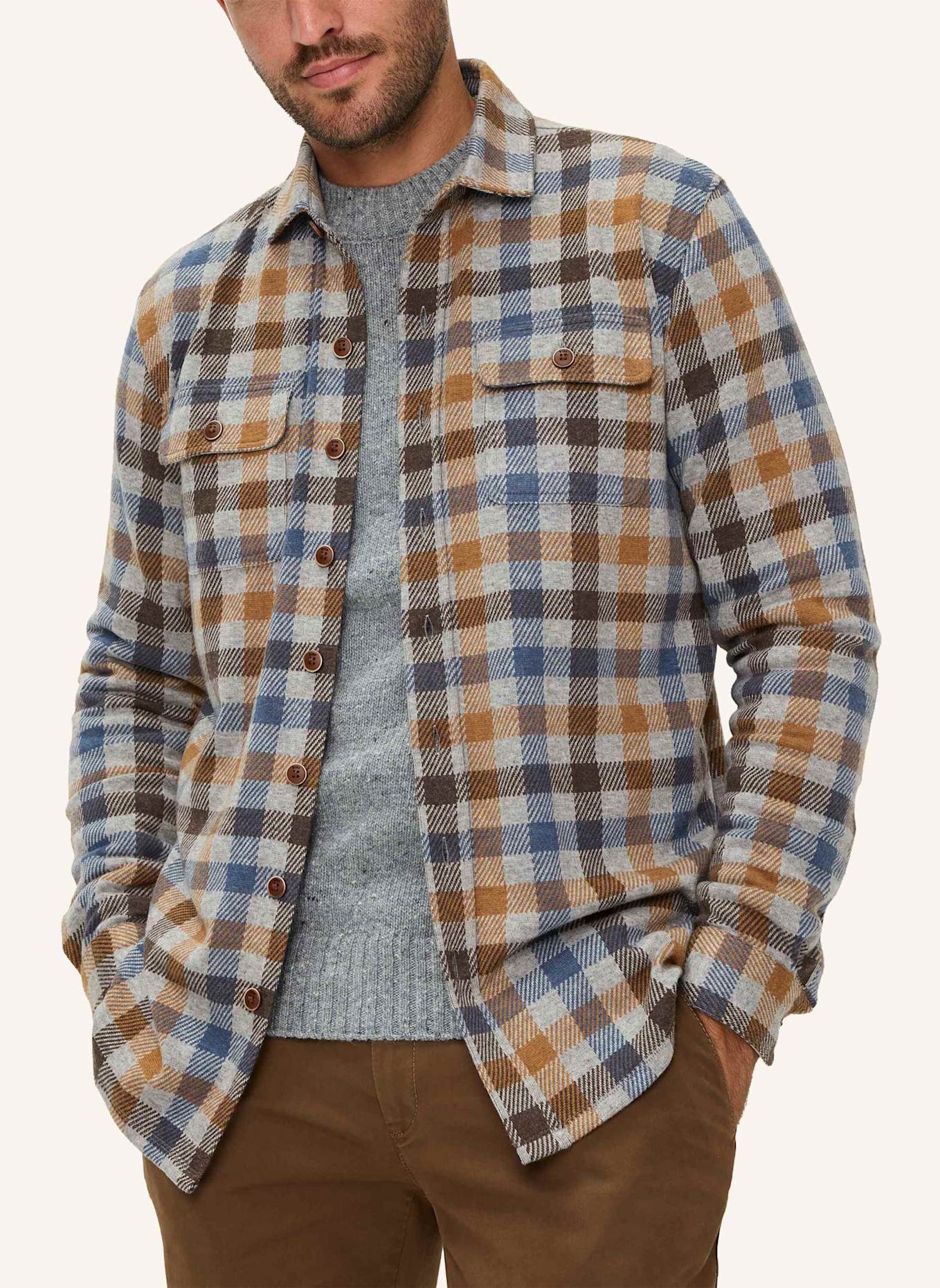 BRAX Overshirt STYLE SANTIAGO: BRAUN
