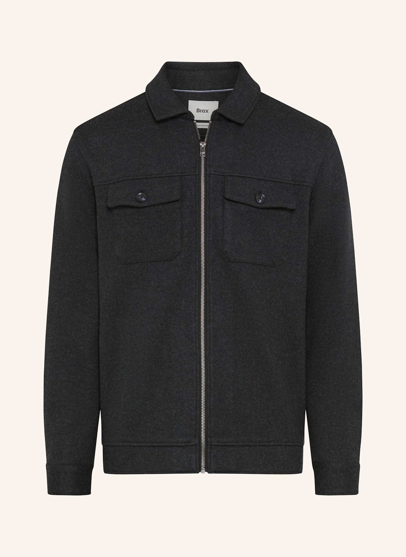 BRAX Overshirt STYLE SANTIAGO: DUNKELGRAU