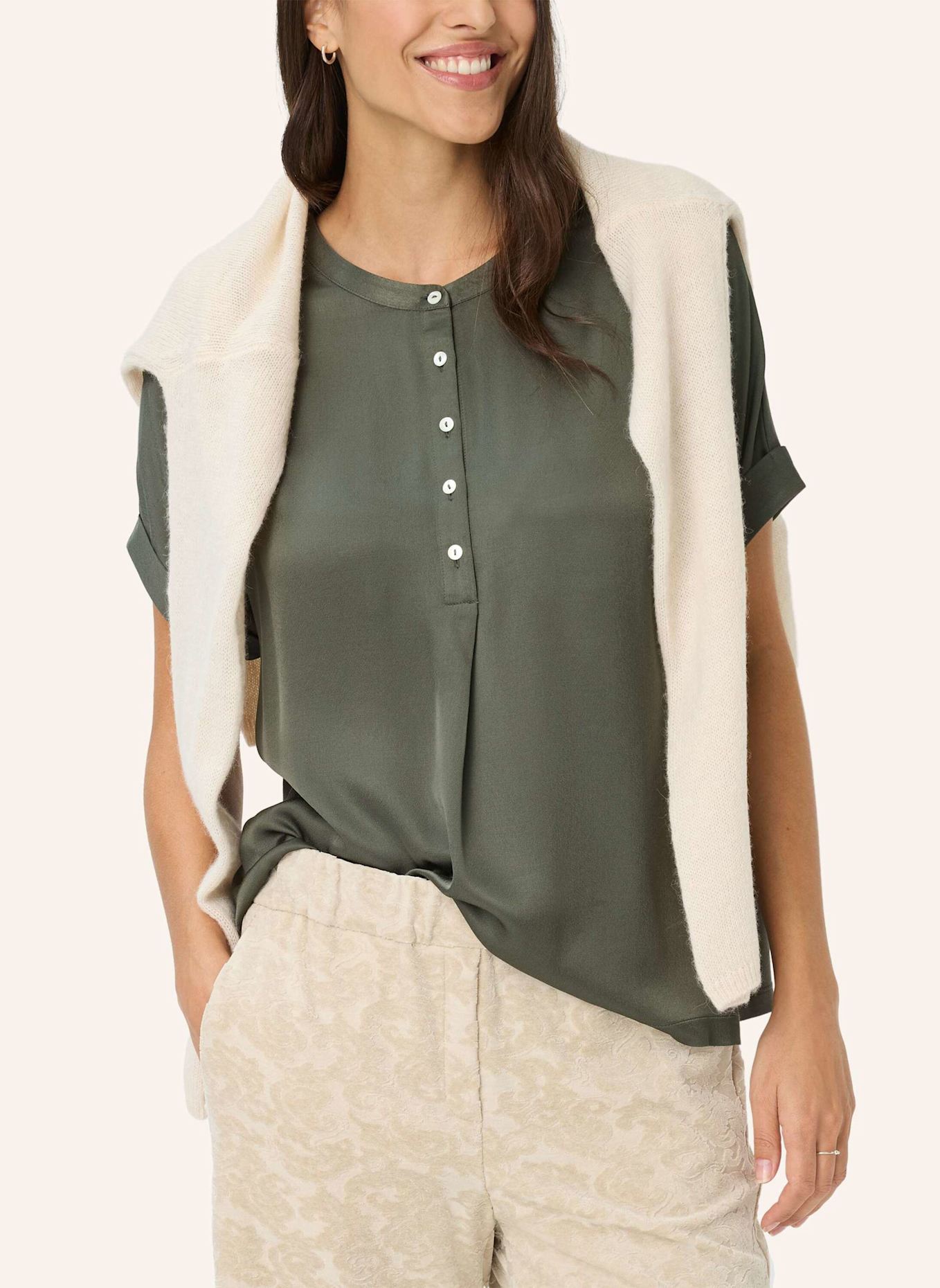 BRAX T-Shirt STYLE CLAIRE S: DUNKELGRÜN