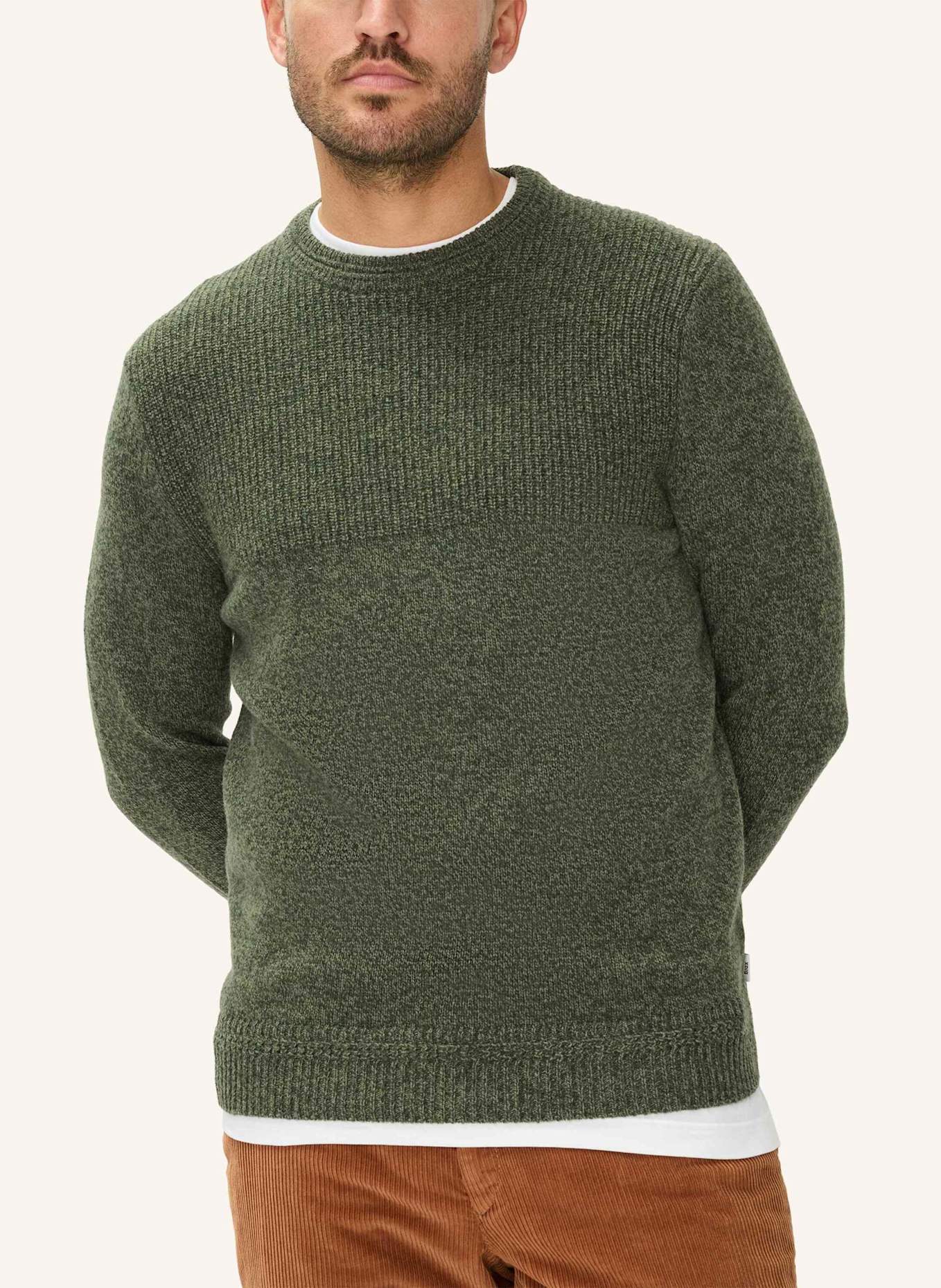 BRAX Strickpullover STYLE RICK: DUNKELGRÜN