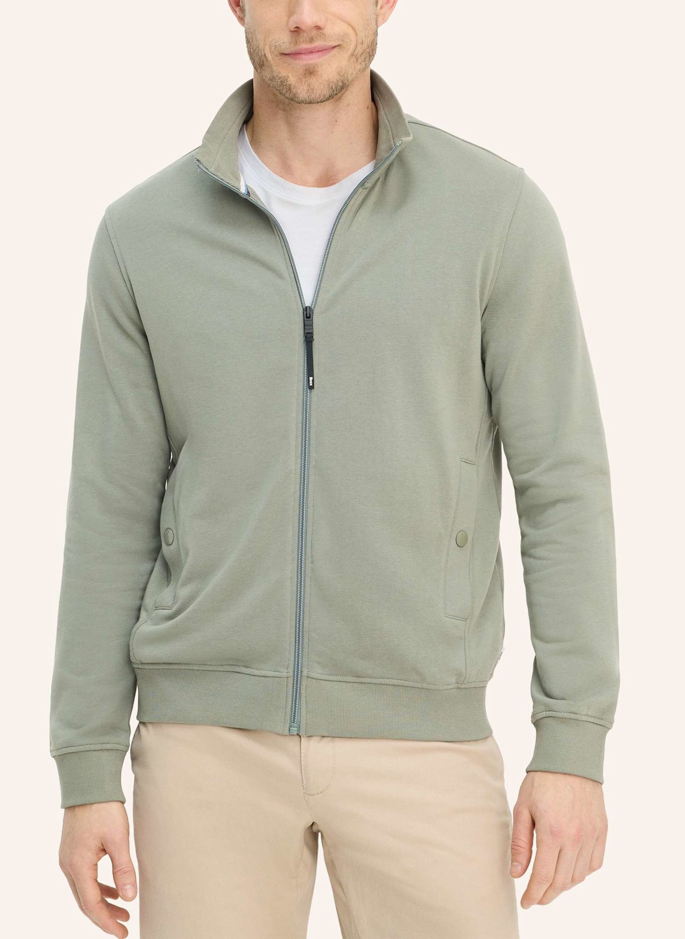 BRAX Sweatjacke STYLE SCOTT: DUNKELGRÜN