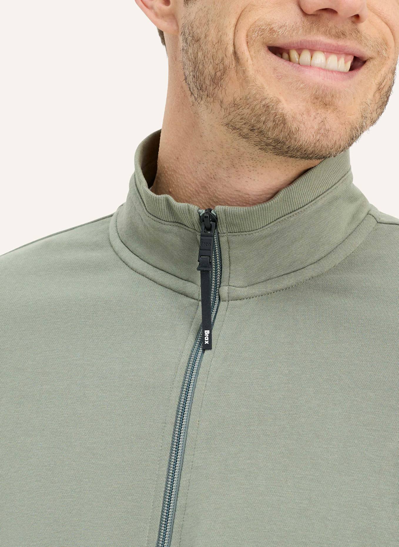BRAX Sweatjacke STYLE SCOTT: DUNKELGRÜN