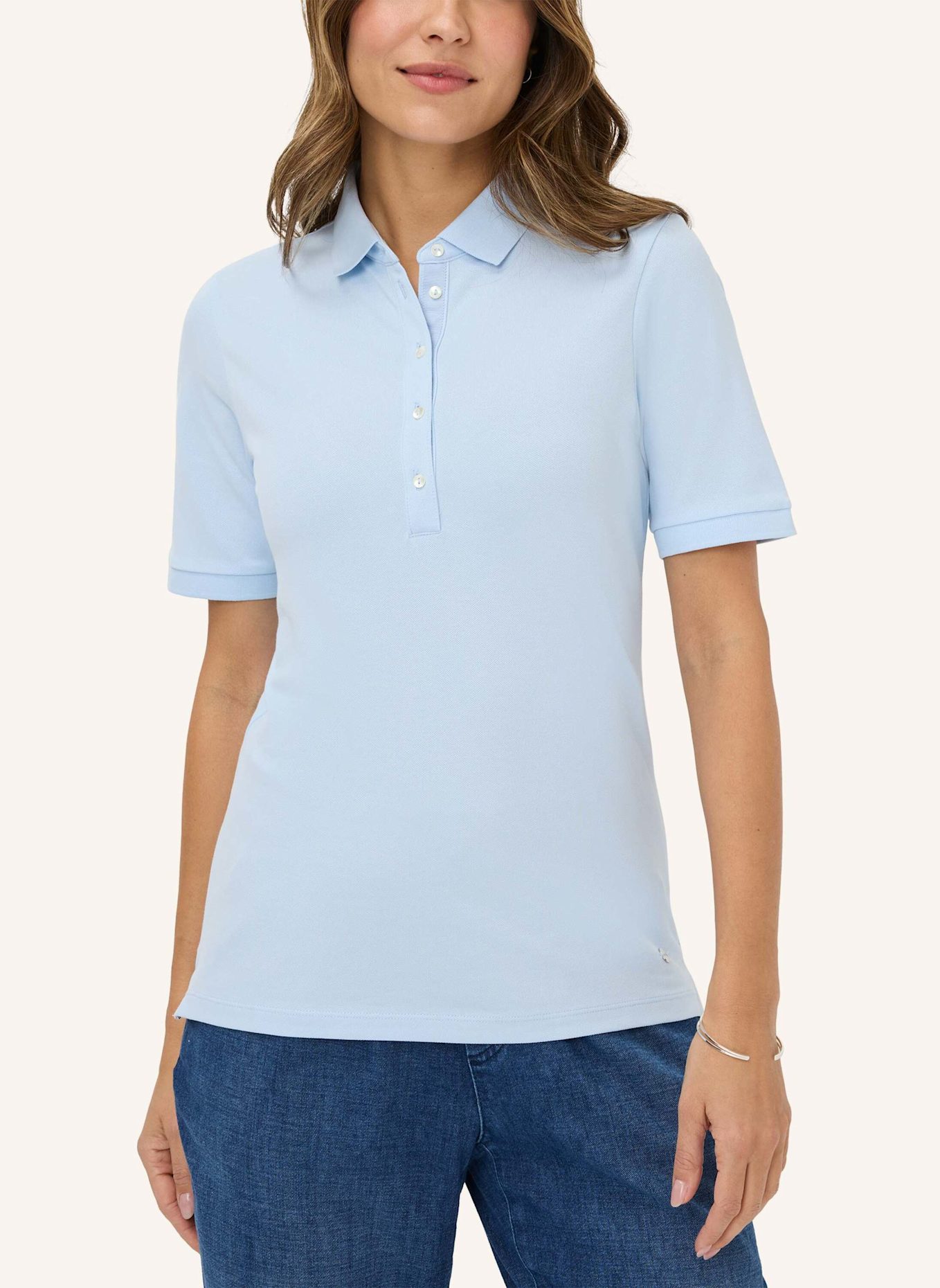 BRAX Piqué-Poloshirt STYLE CLEO: HELLBLAU