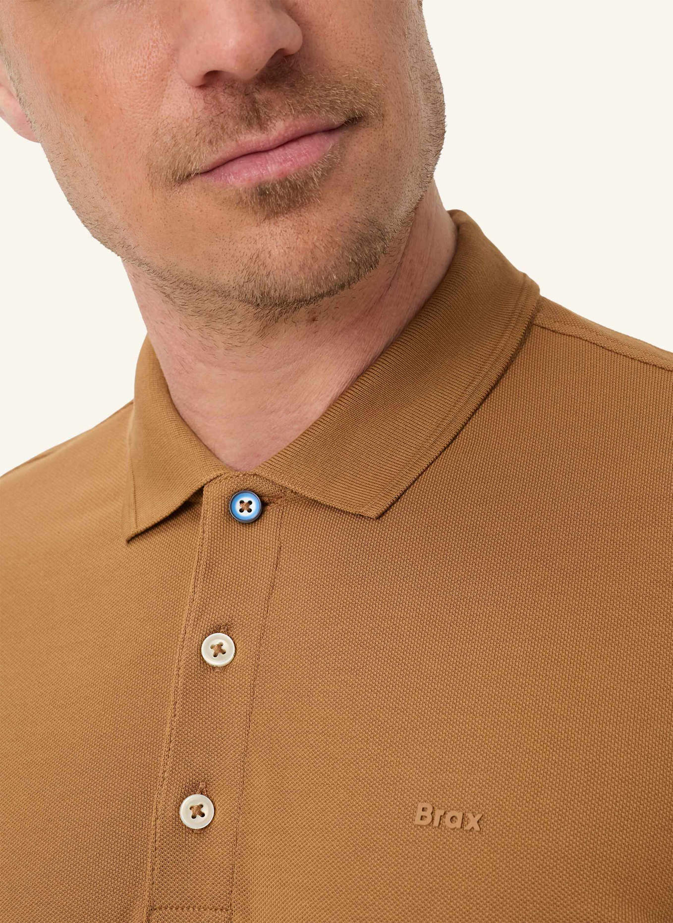 BRAX Piqué-Poloshirt STYLE PETE: BRAUN