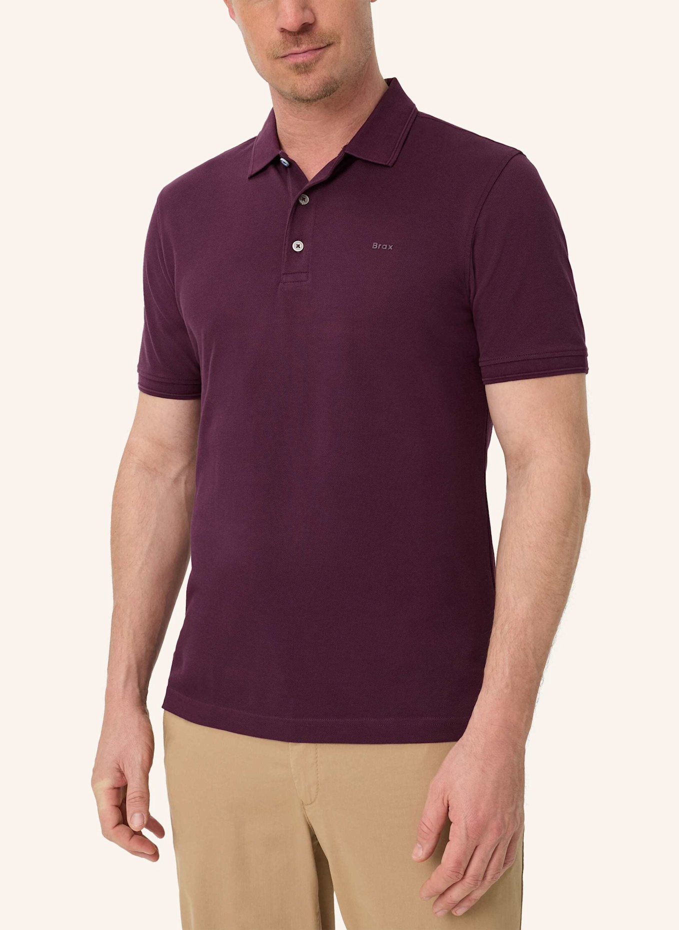 BRAX Piqué-Poloshirt STYLE PETE: DUNKELLILA