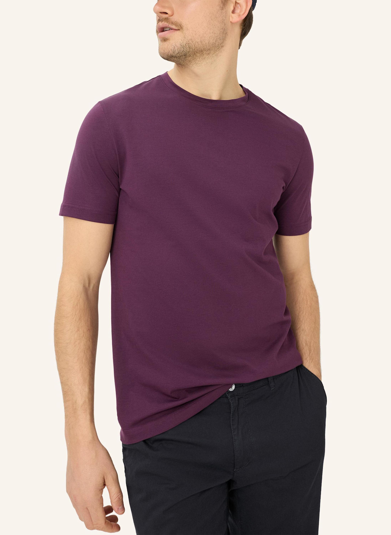 BRAX T-Shirt STYLE TED: DUNKELLILA