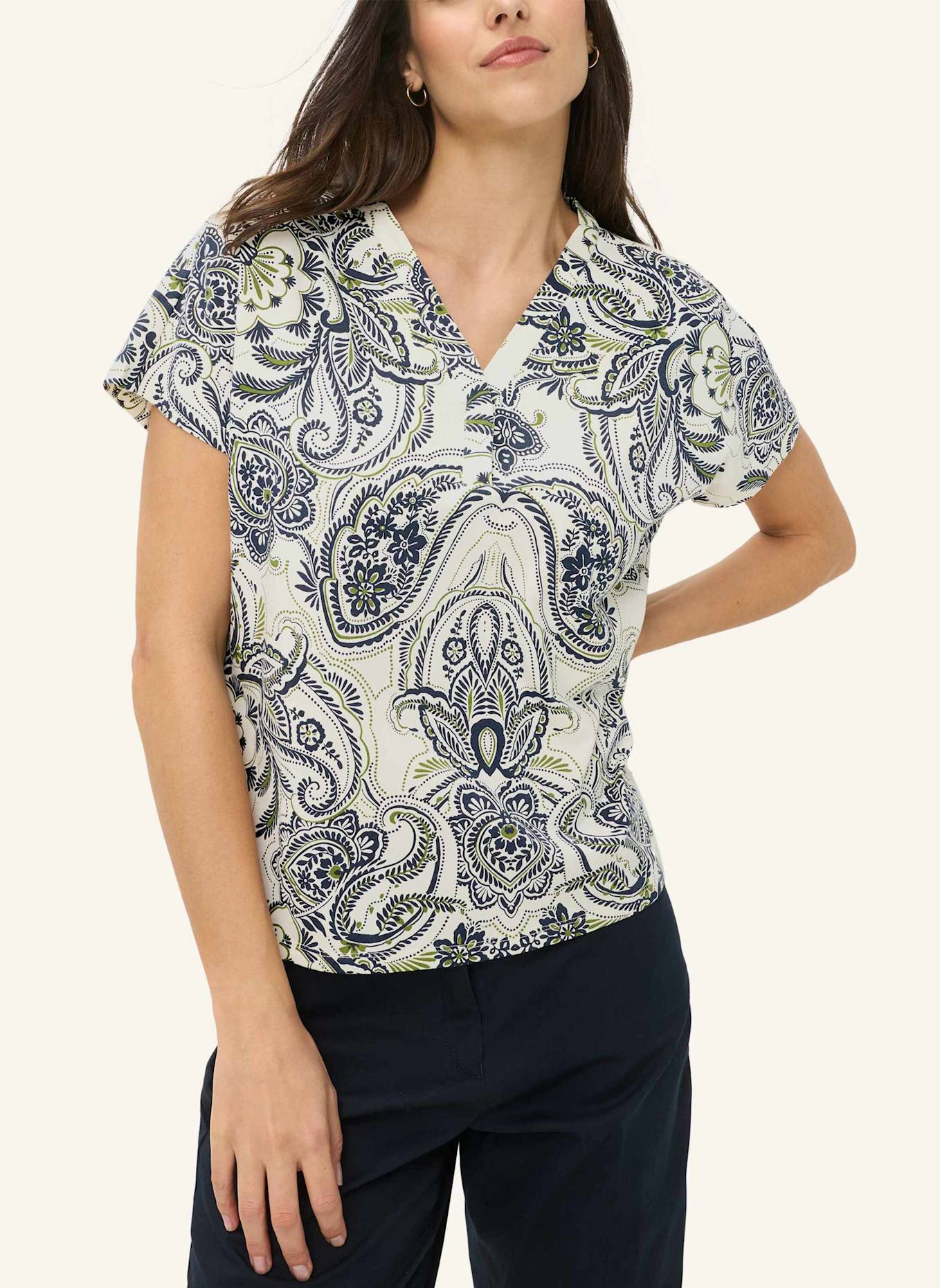 BRAX T-Shirt STYLE CAELEN S: BEIGE