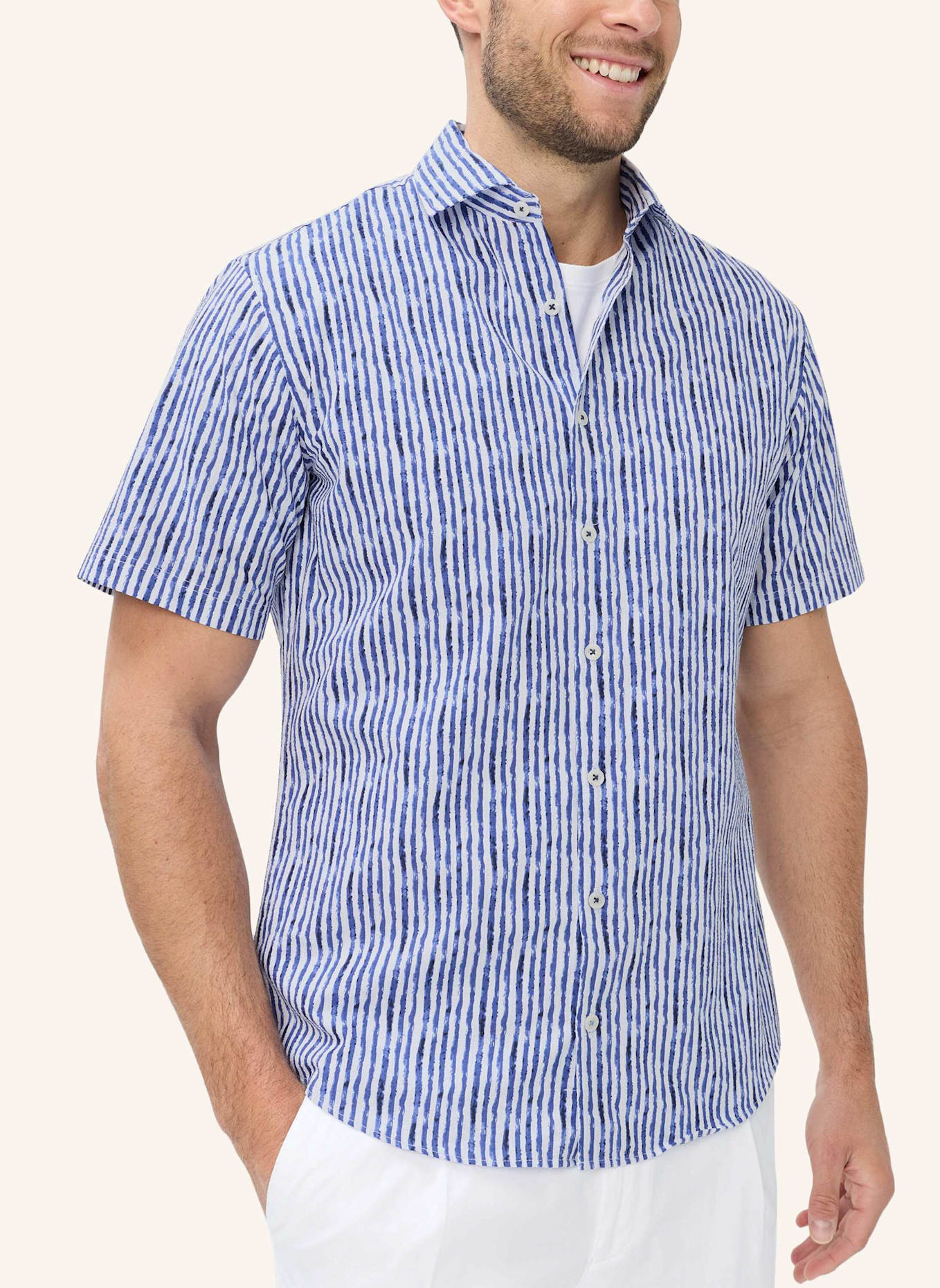 BRAX Hemd STYLE HARDY: DUNKELBLAU