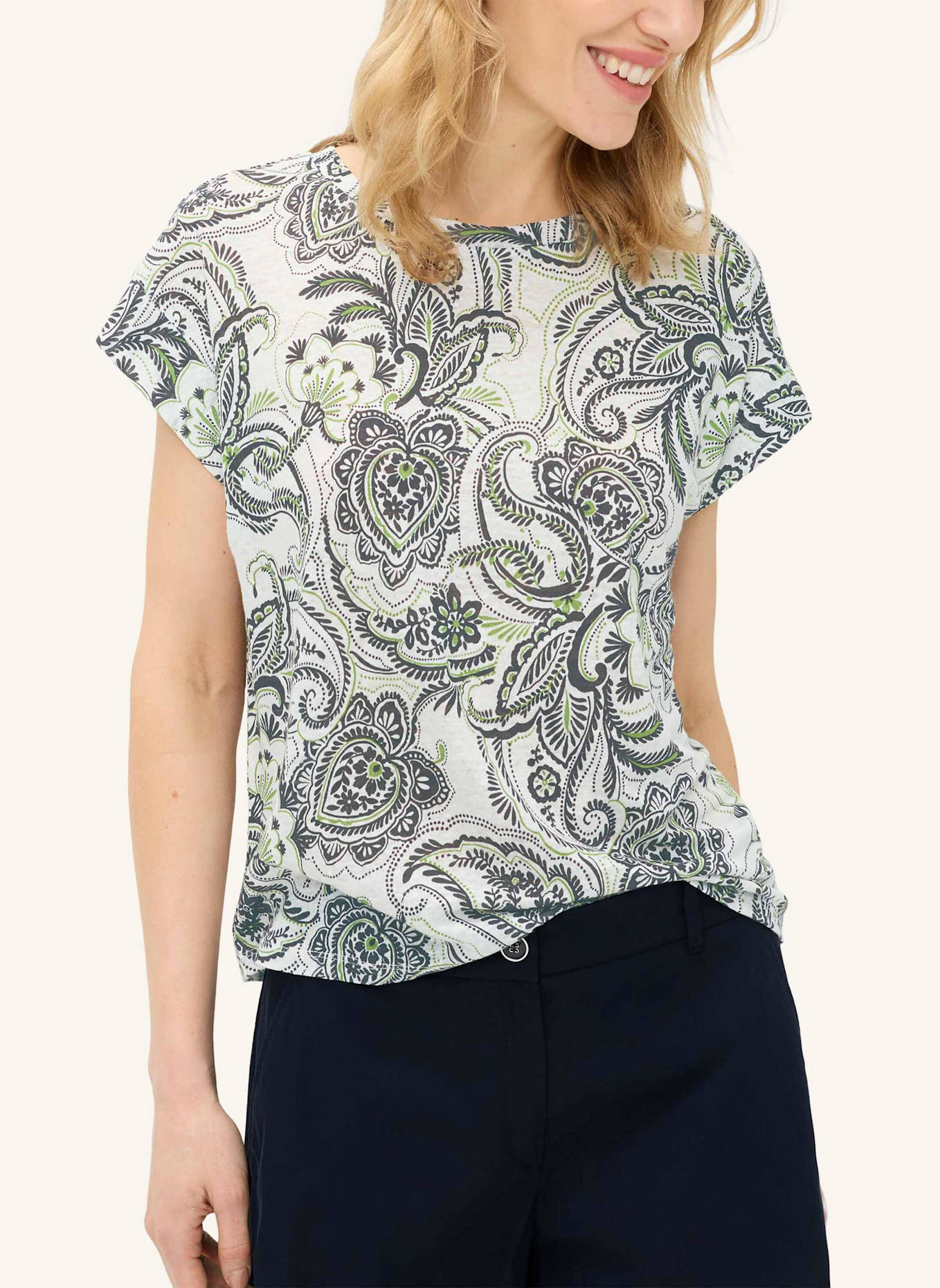 BRAX T-Shirt STYLE CAELEN S: BEIGE