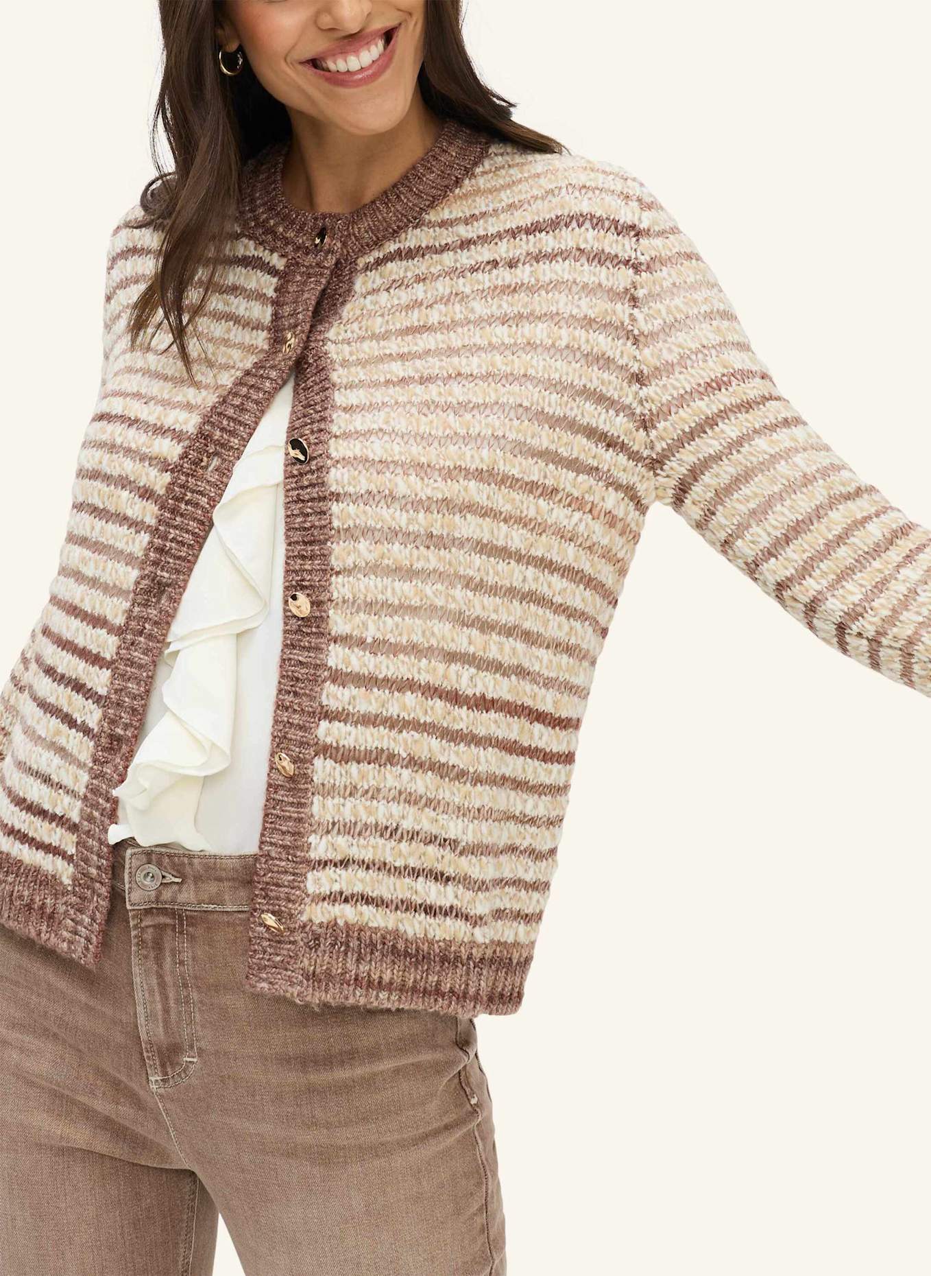 BRAX Strickjacke STYLE ANN: HELLBRAUN