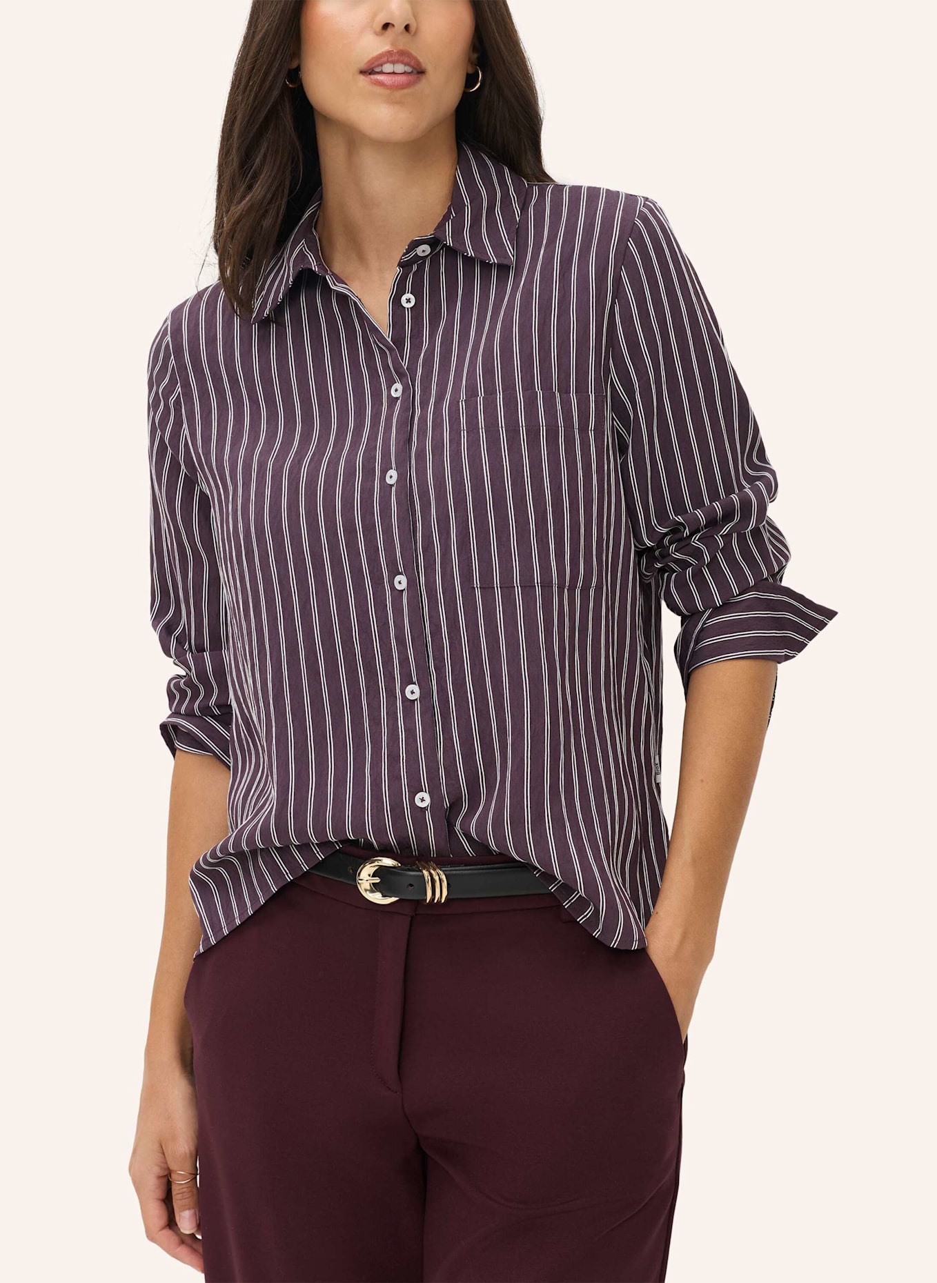BRAX Hemdbluse STYLE VICA: DUNKELLILA