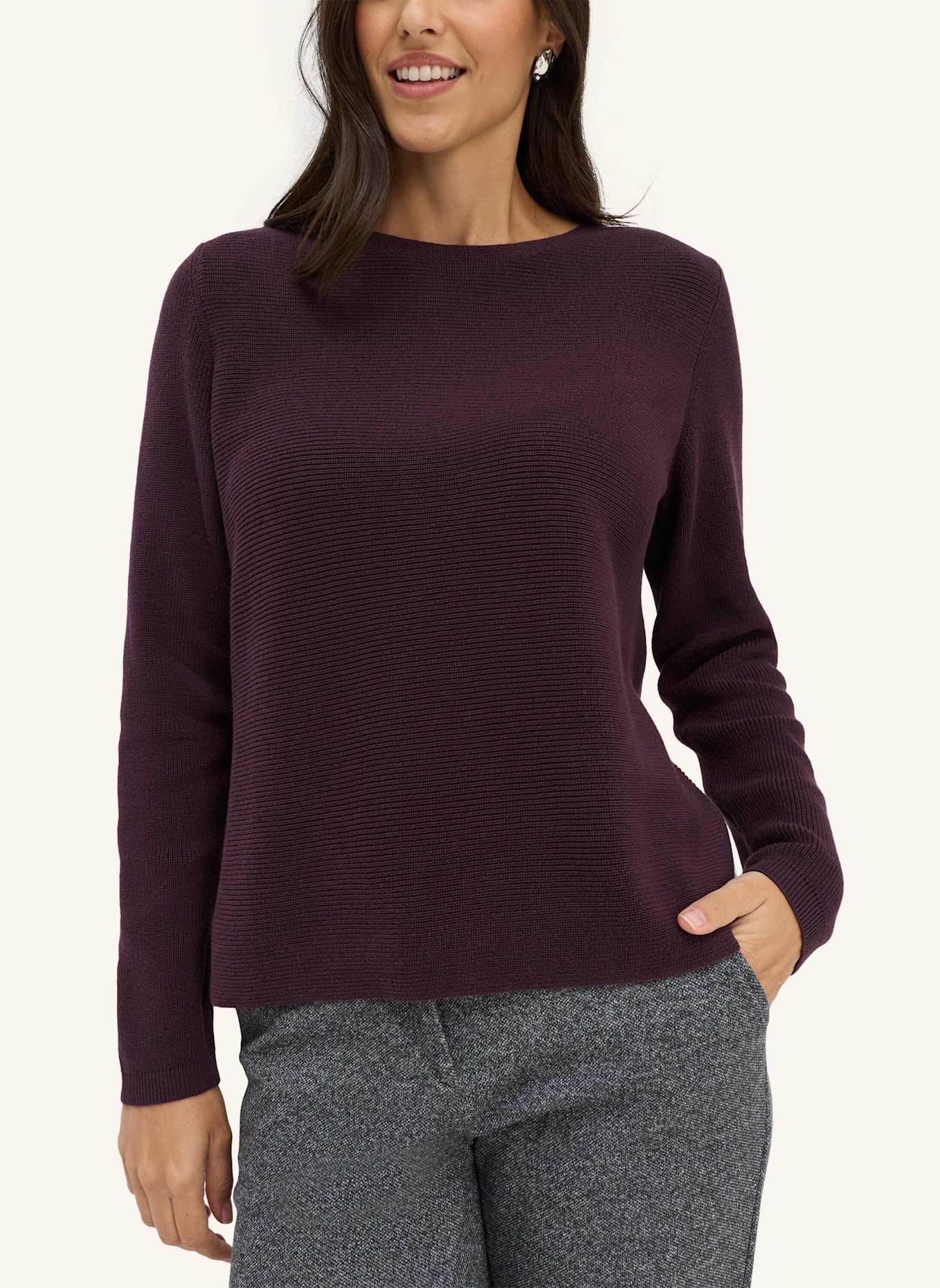 BRAX Strickpullover STYLE LESLEY: DUNKELLILA