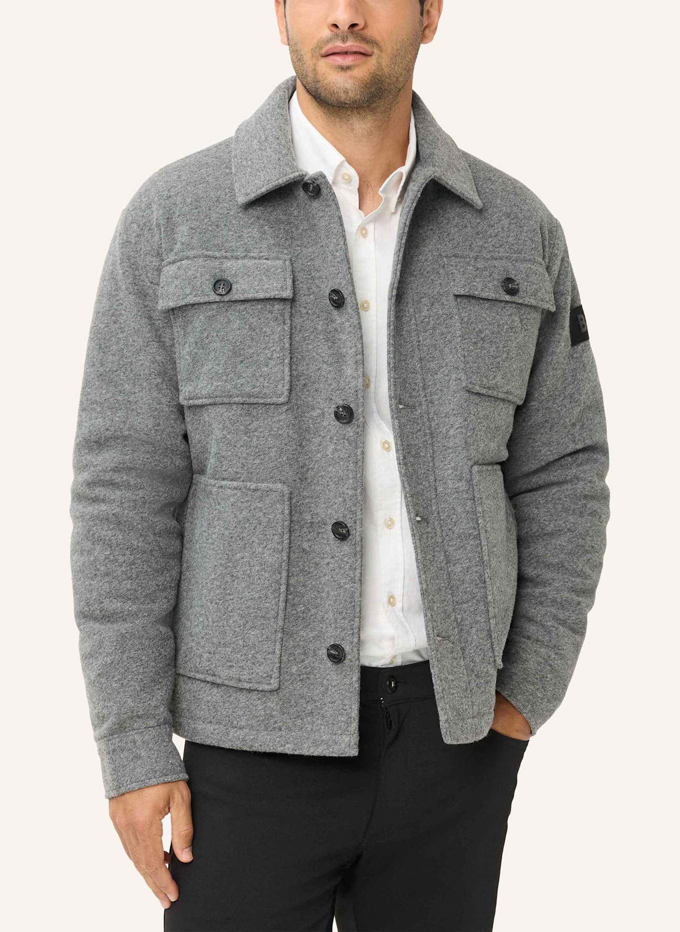 BRAX Overshirt STYLE TED: GRAU