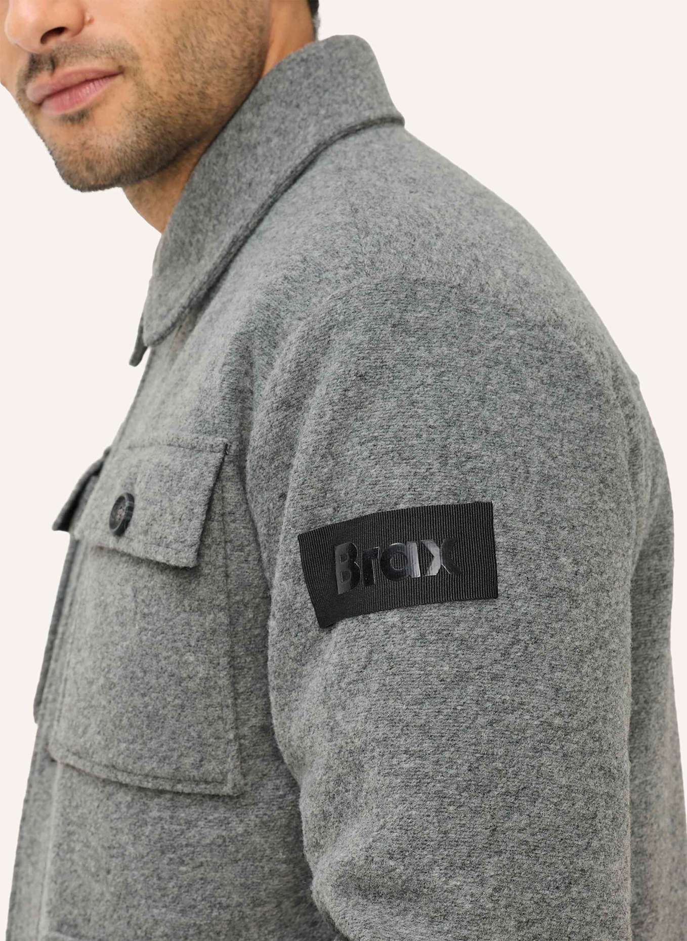 BRAX Overshirt STYLE TED: GRAU