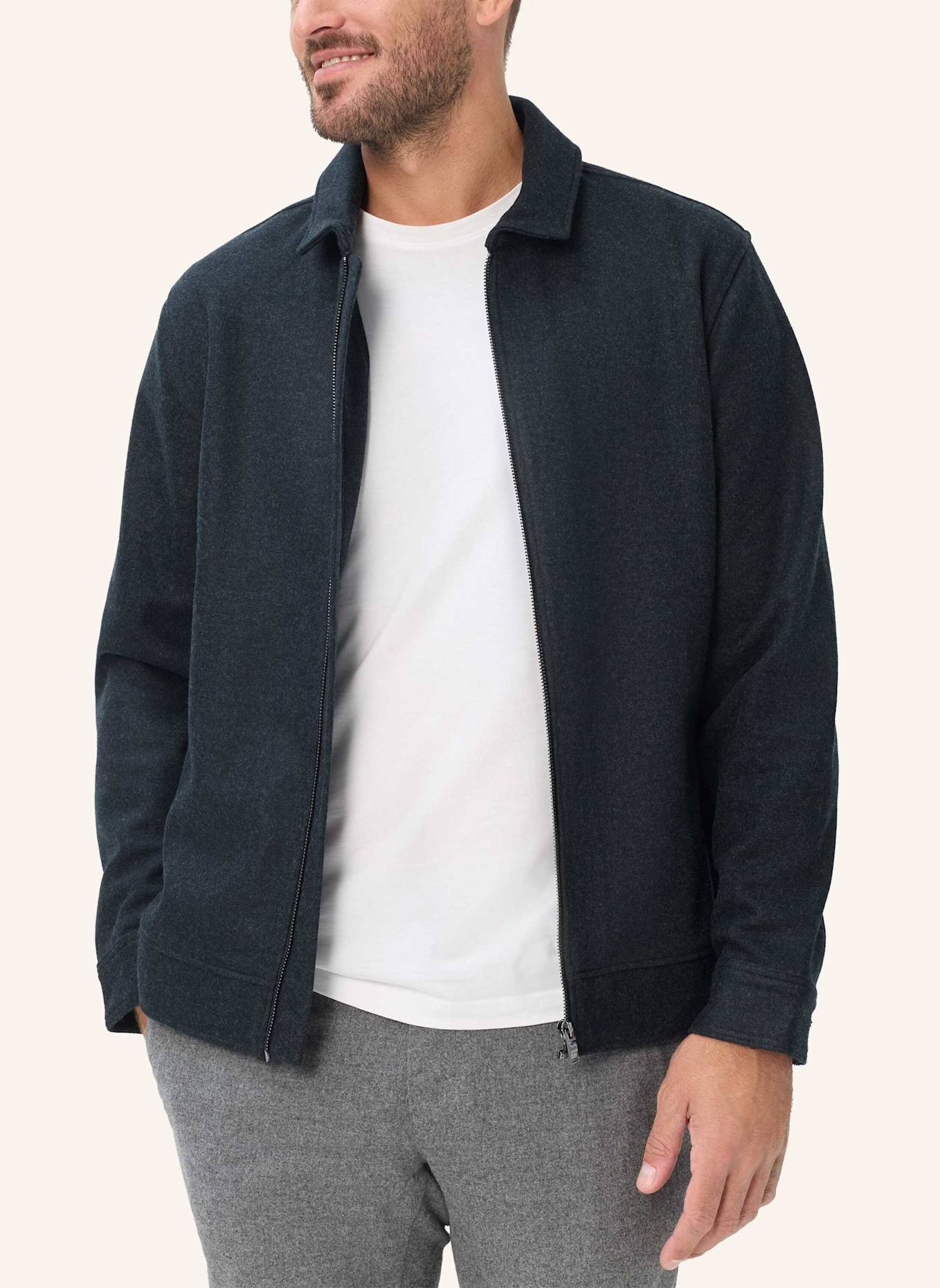 BRAX Overshirt STYLE SANTIAGO: DUNKELGRAU