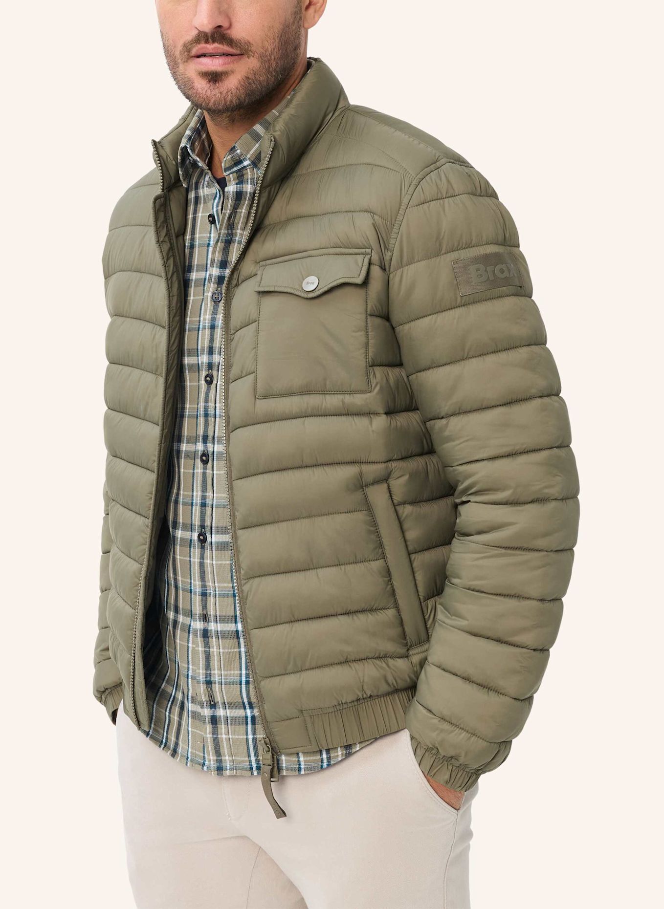 BRAX Steppjacke STYLE BRAD: KHAKI