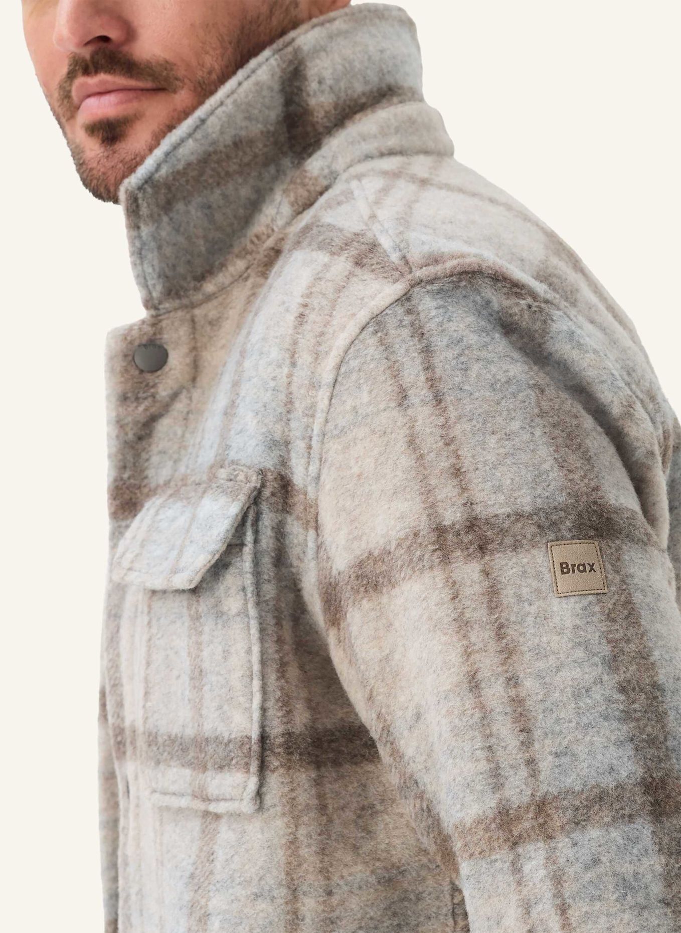BRAX Overshirt STYLE SANTIAGO: BRAUN