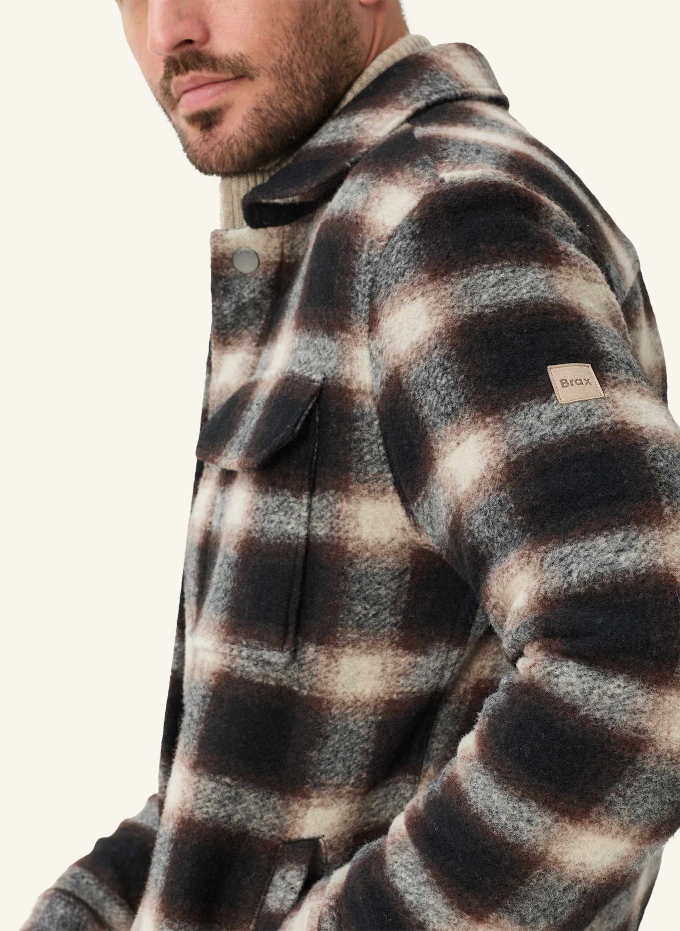 BRAX Overshirt STYLE SANTIAGO: BRAUN