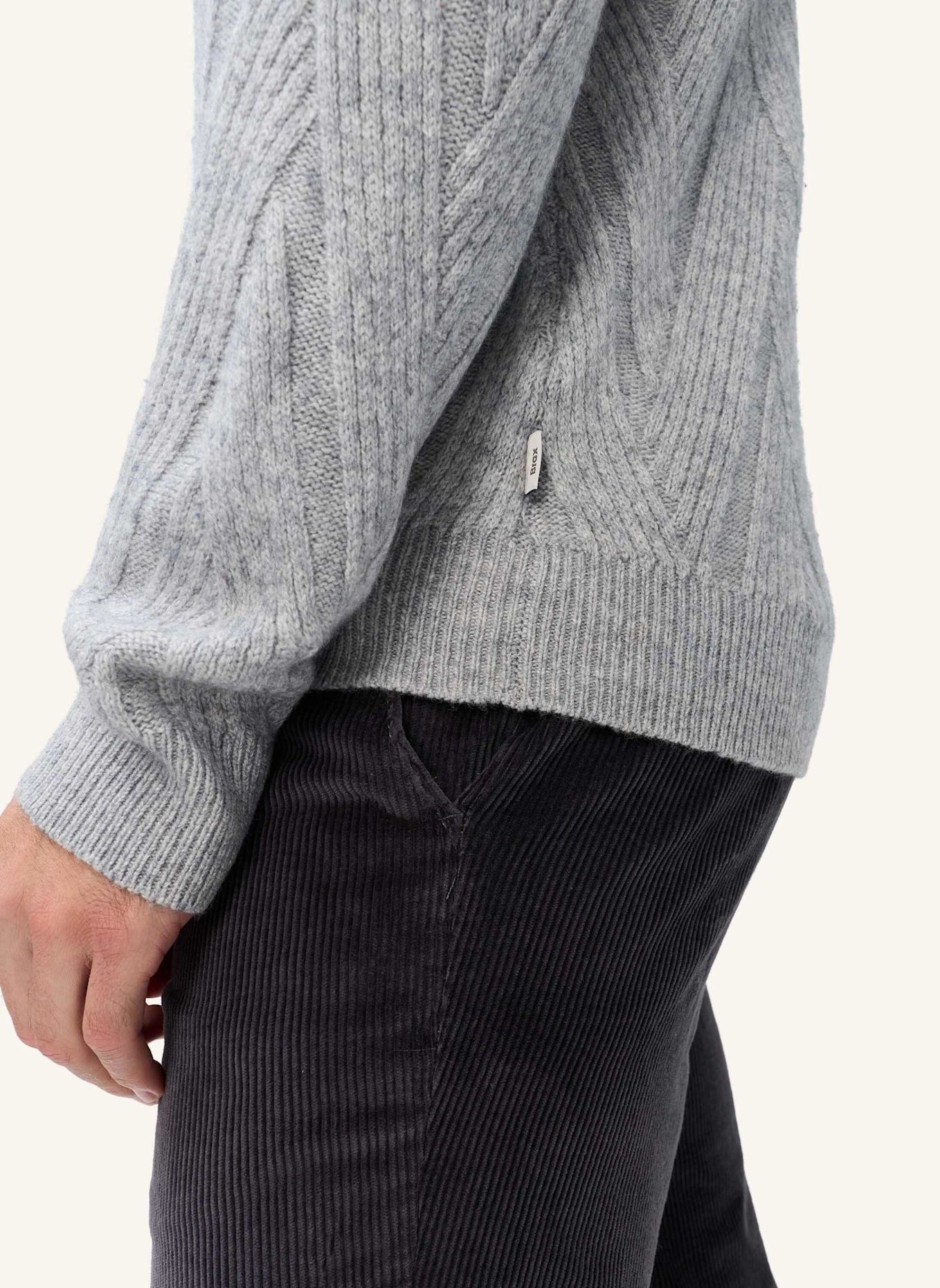 BRAX Strickpullover STYLE BUDDY: GRAU