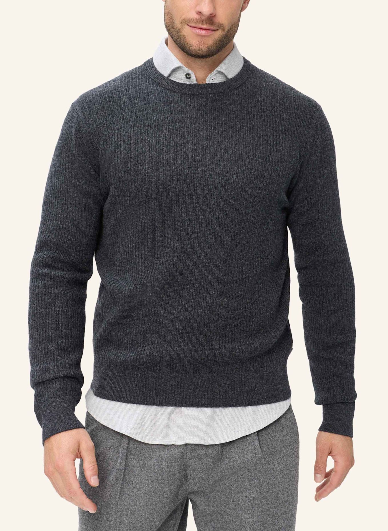 BRAX Strickpullover STYLE RICK: DUNKELGRAU