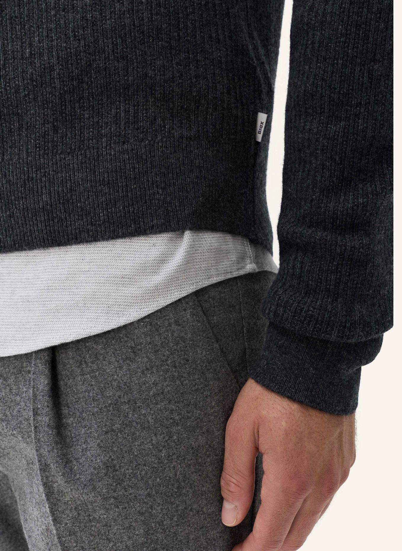 BRAX Strickpullover STYLE RICK: DUNKELGRAU