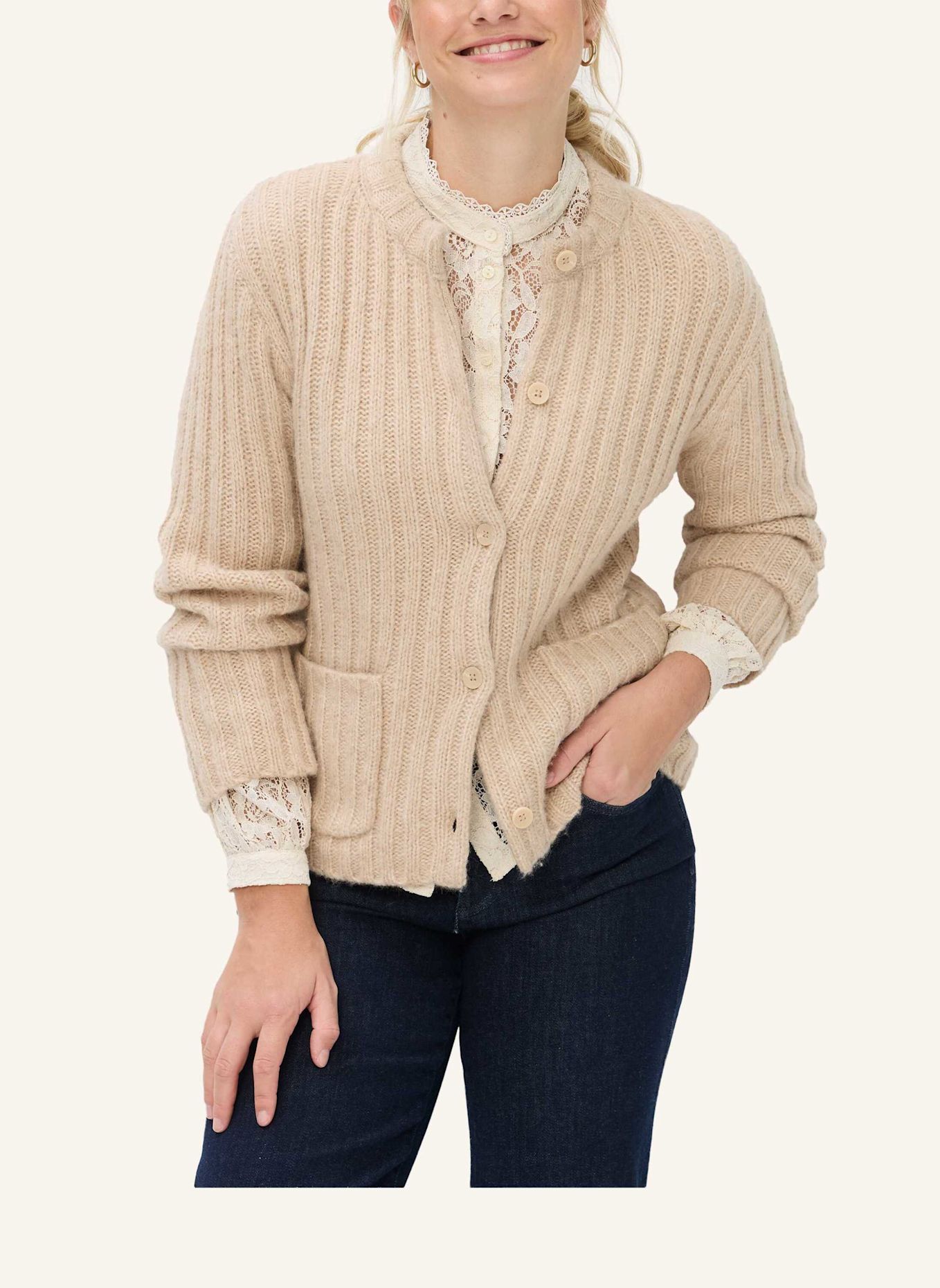 BRAX Strickjacke STYLE ANN: BEIGE