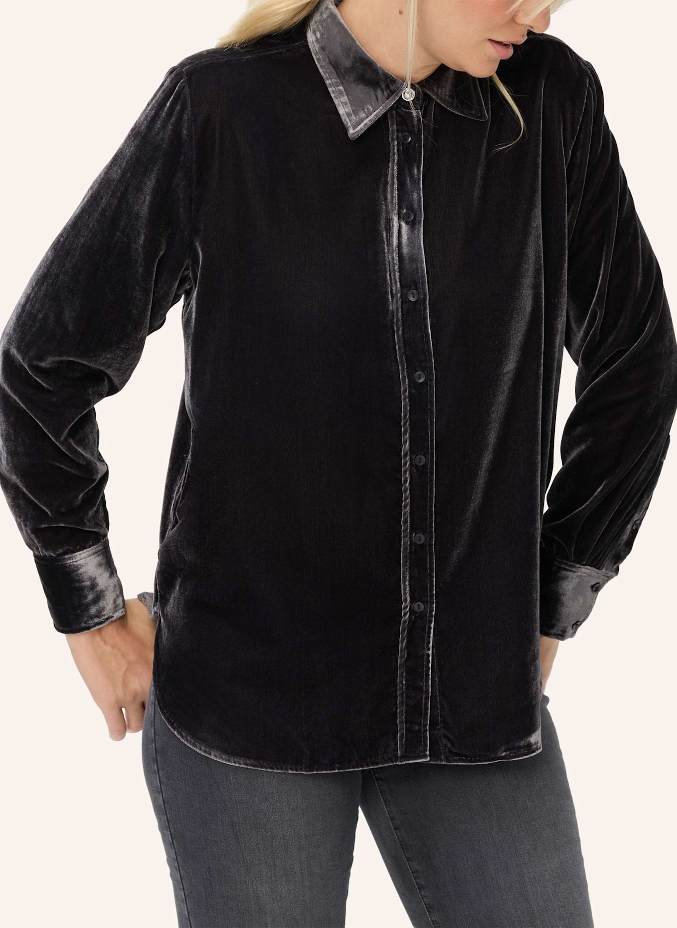 BRAX Hemdbluse STYLE VIC: GRAU