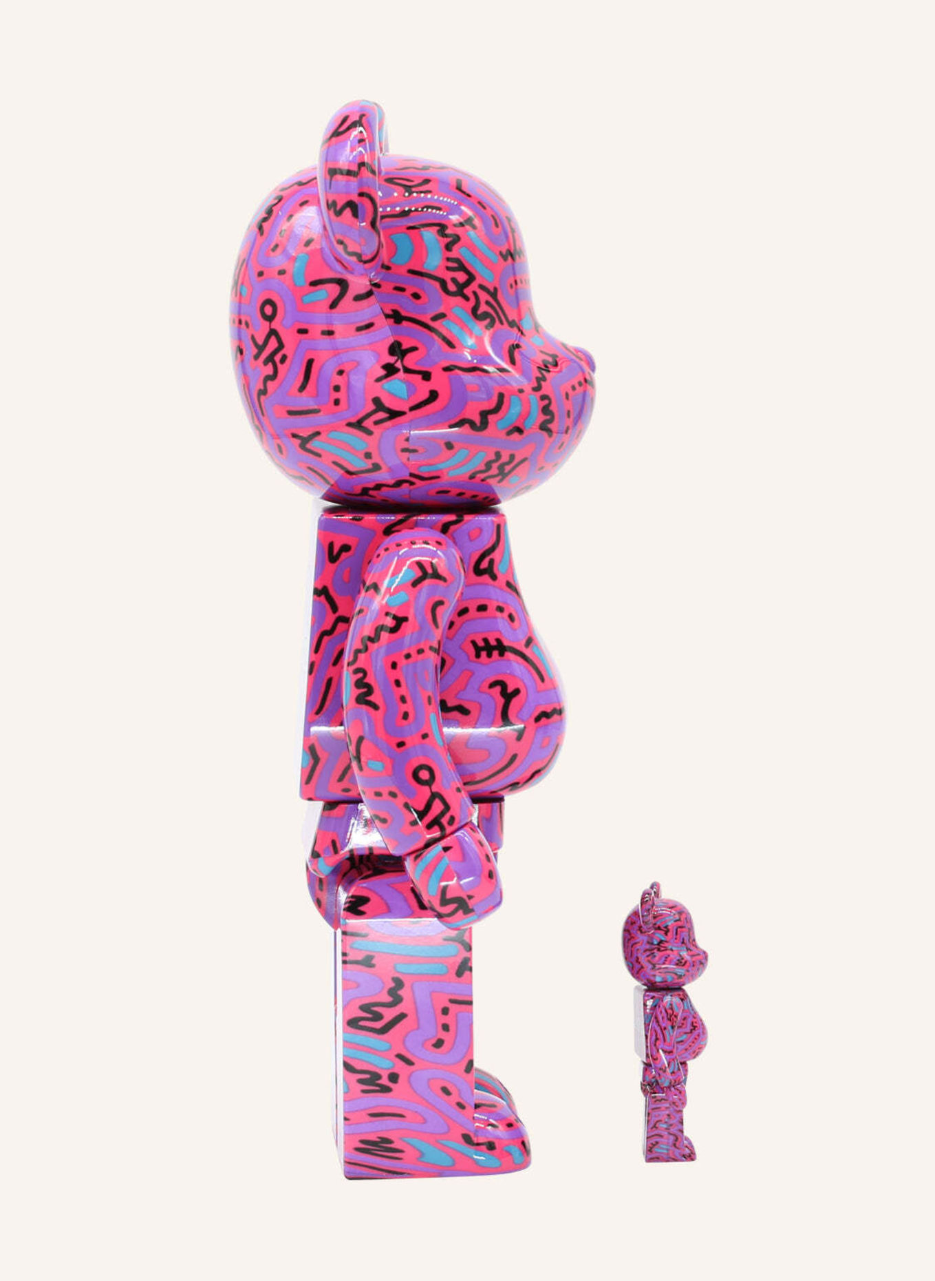 MEDICOM Figur BE@RBRICK KEITH HARING 2 100% + 400% SET BY BIBO, Farbe: PINK (Bild 4)