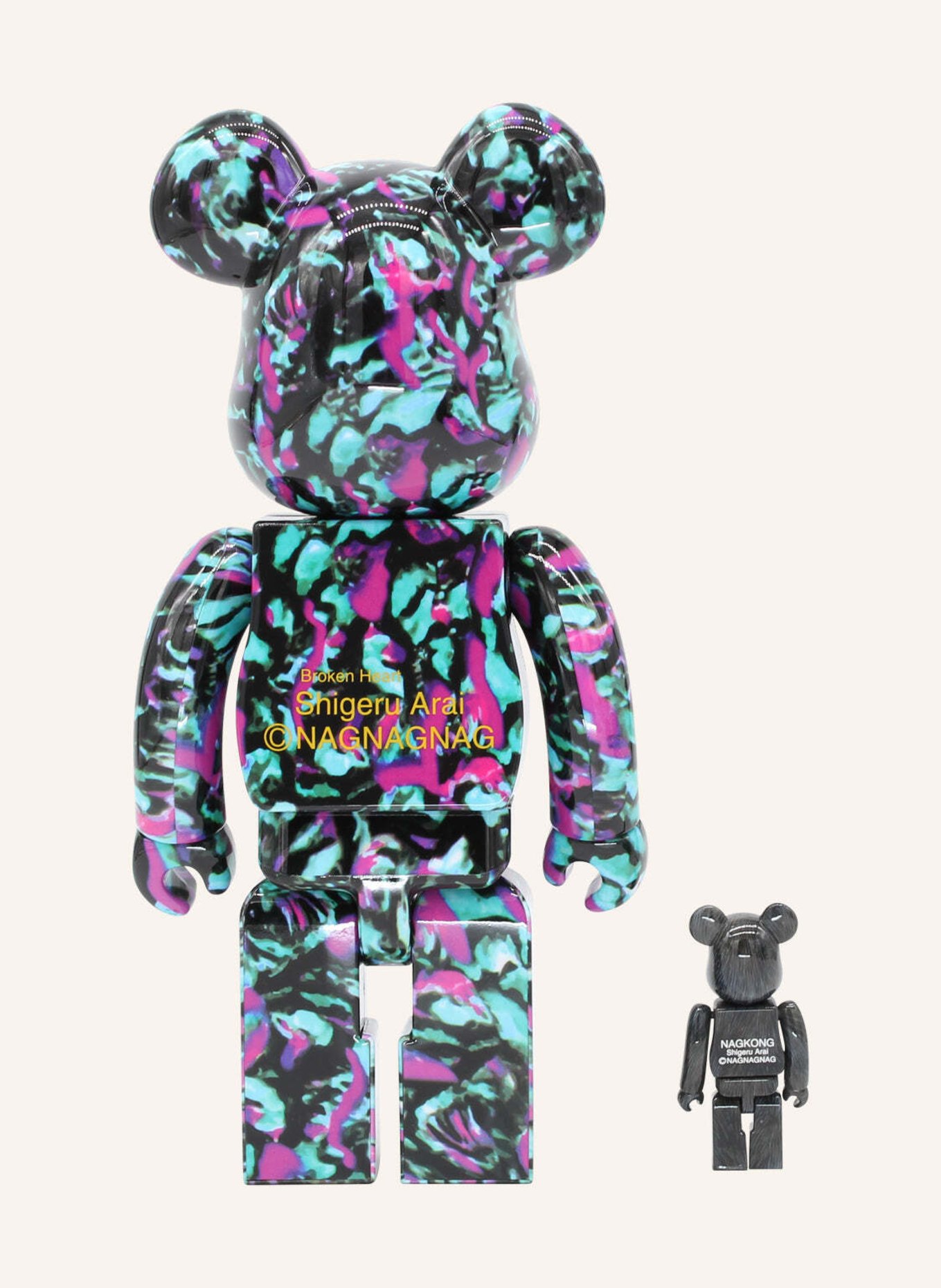 MEDICOM Figur BE@RBRICK NAGNAGNAG FOUR EYES (EDITION 777) 100% + 400% SET BY BIBO, Farbe: HELLLILA (Bild 2)