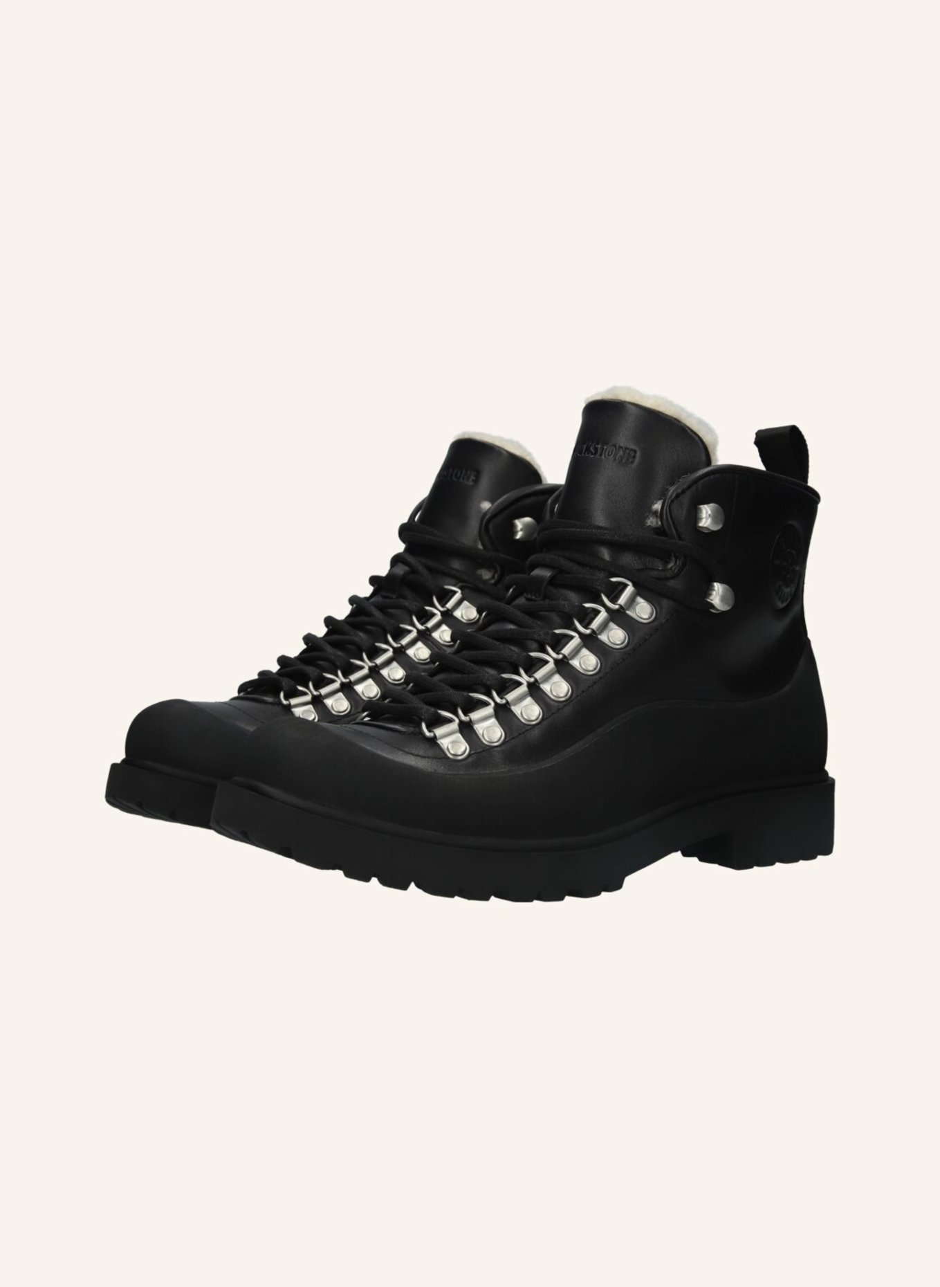 BLACKSTONE Schnürboots: SCHWARZ