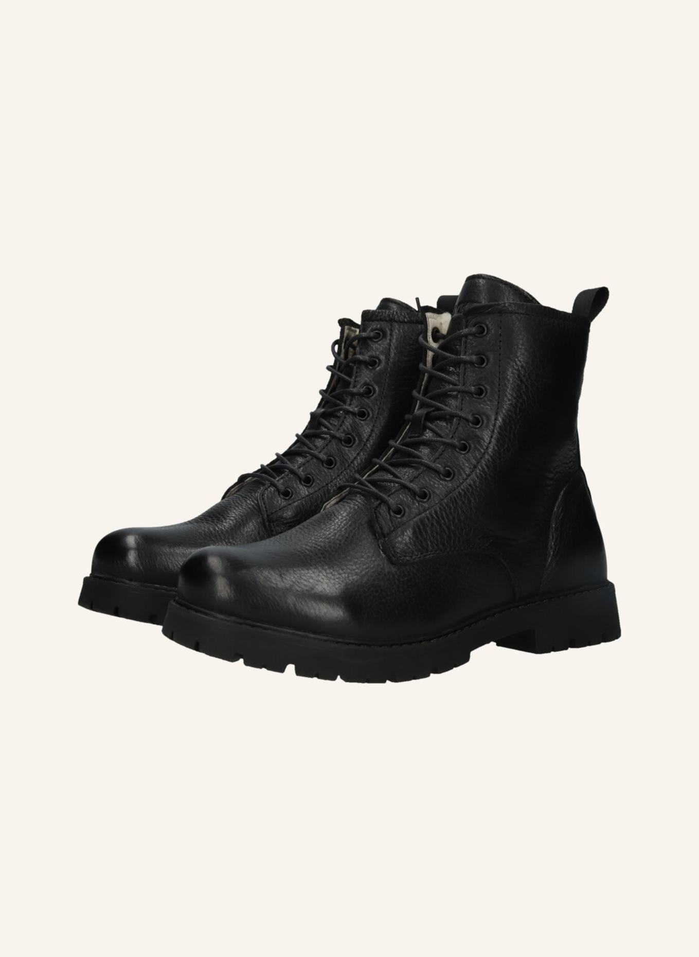 BLACKSTONE Schnürboots: SCHWARZ