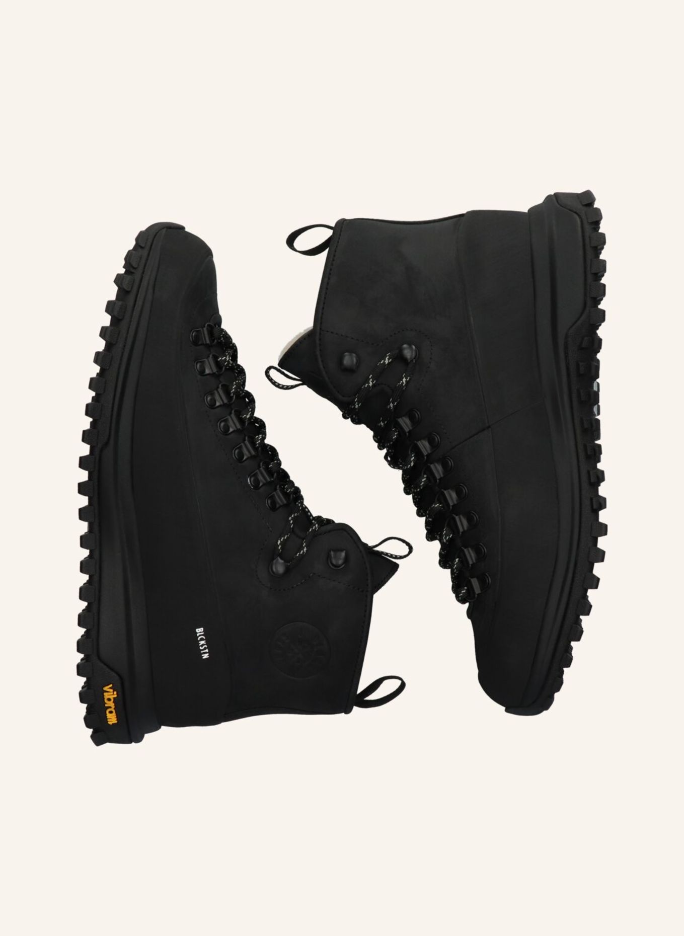 BLACKSTONE Schnürboots: SCHWARZ