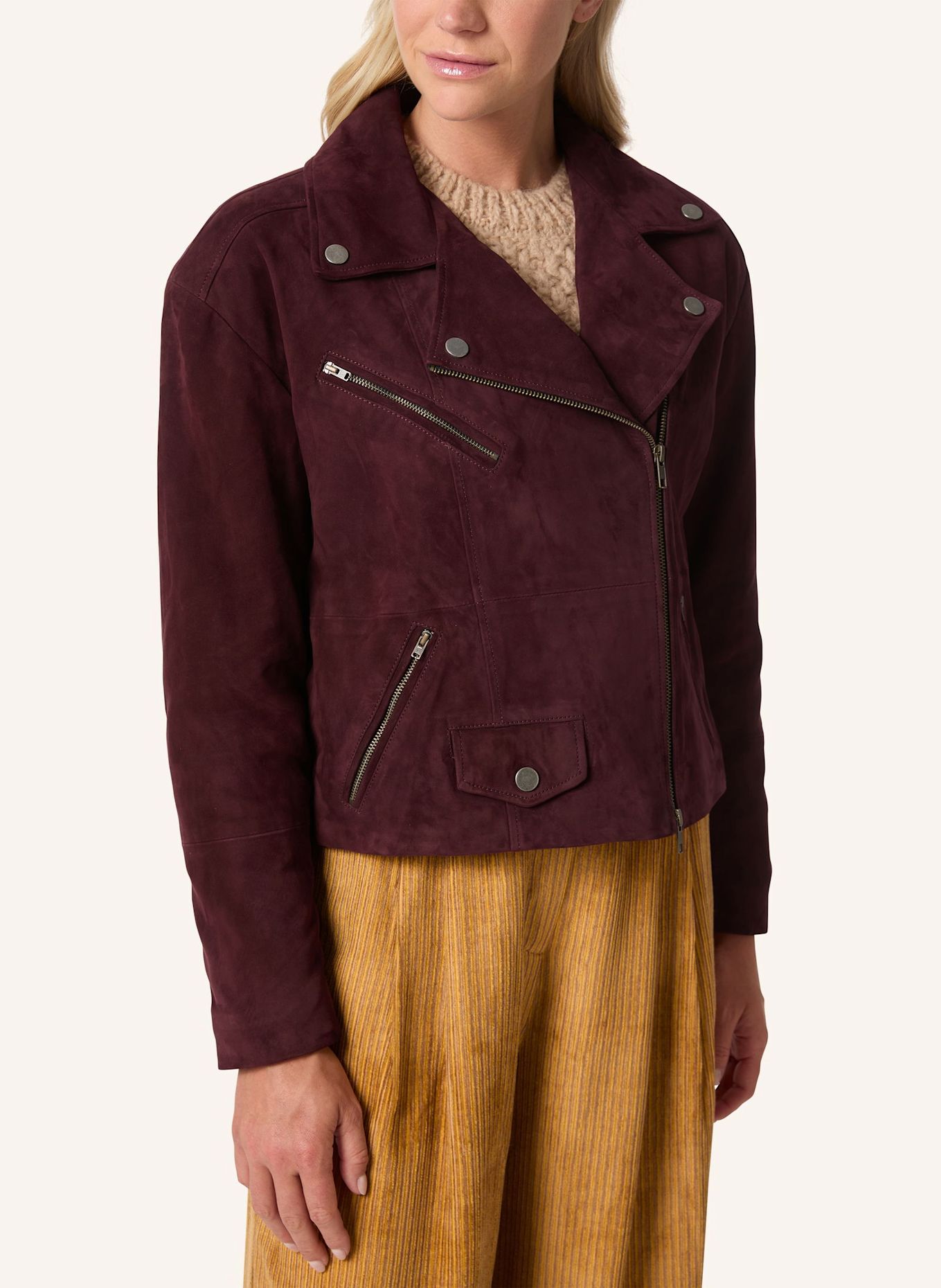 Malej Lederjacke: DUNKELROT