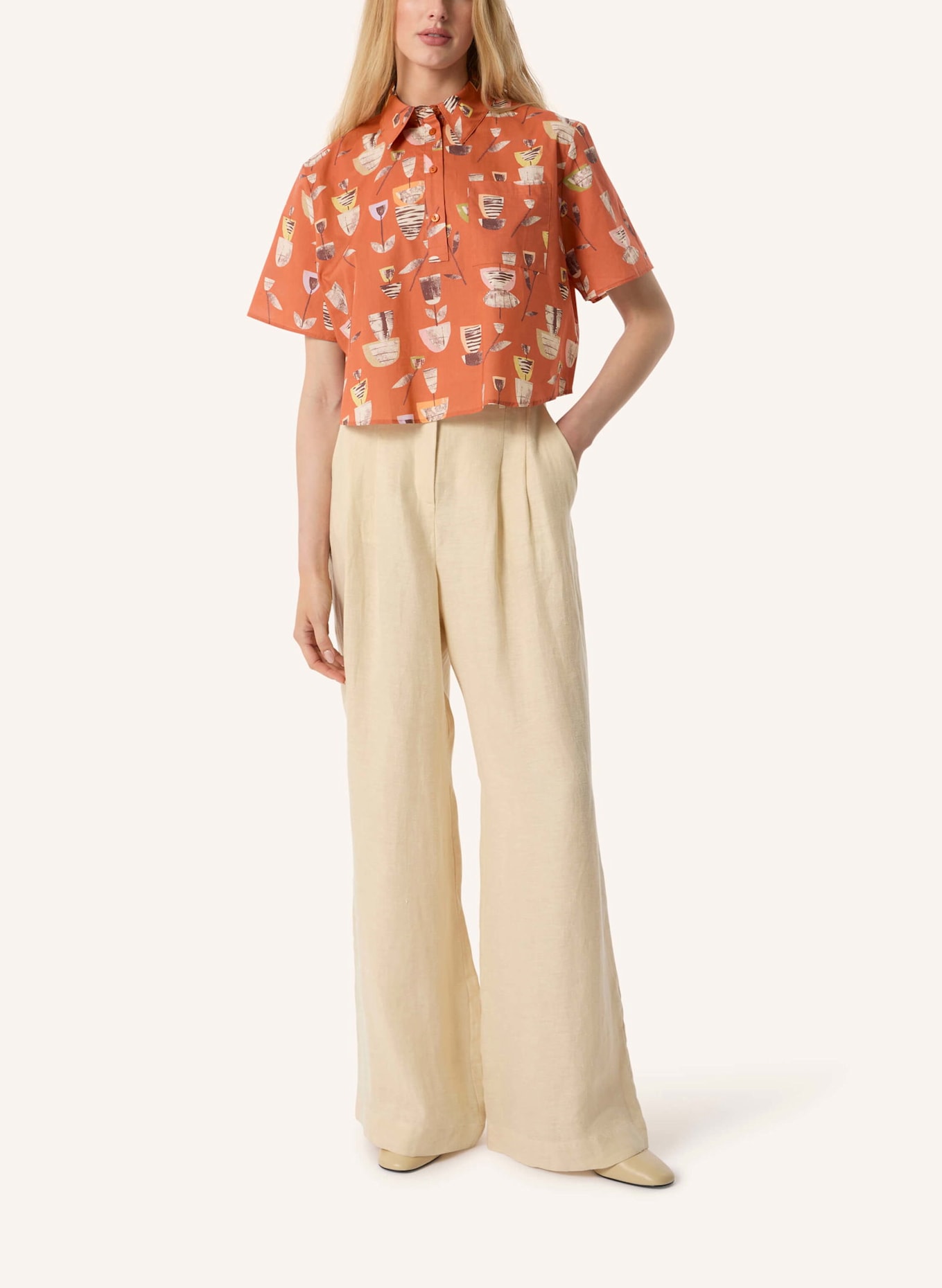 Malej Baumwollshirt TURIN: CAMEL