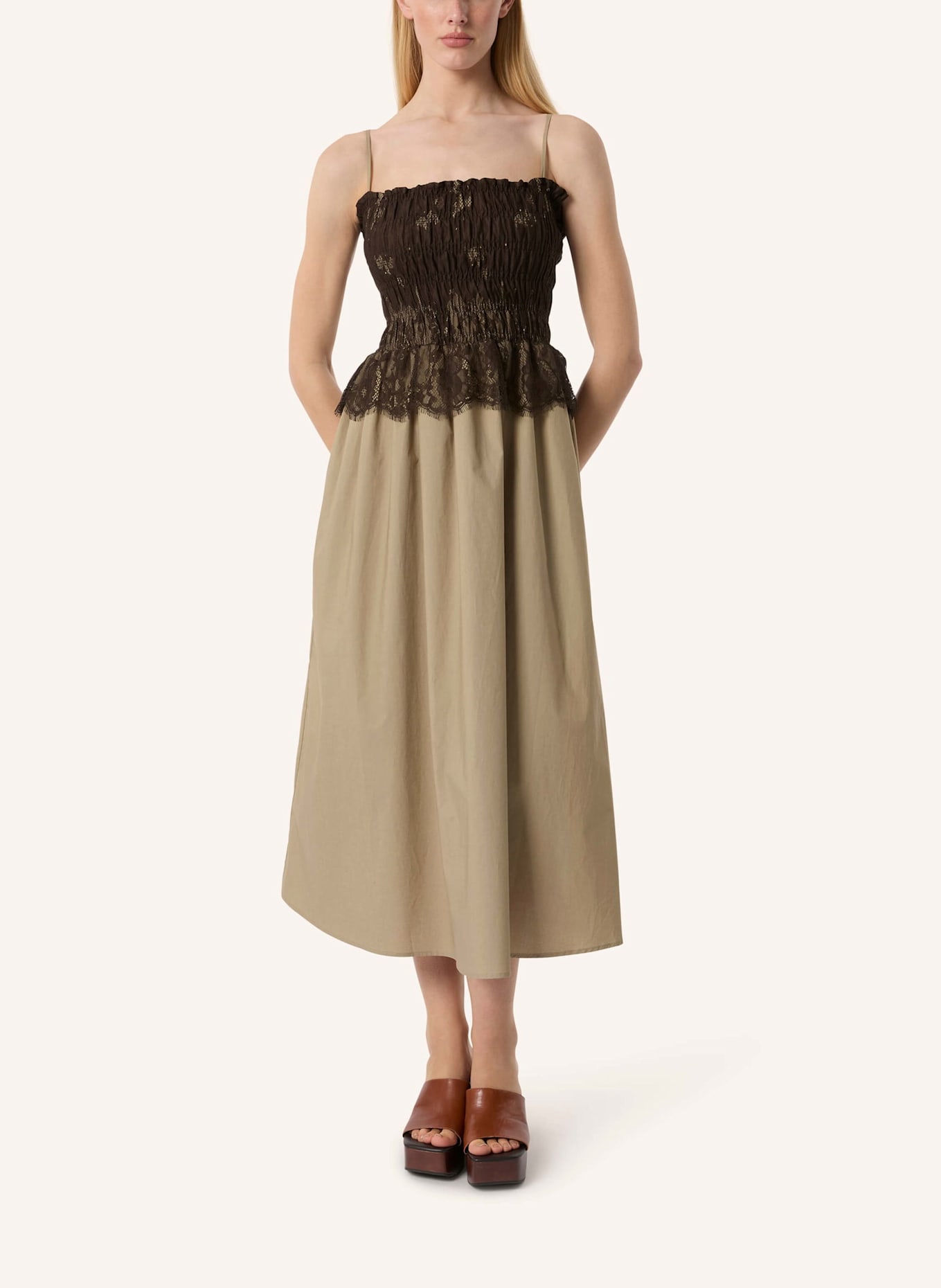 Malej Baumwollkleid AFRAGOLA: BEIGE